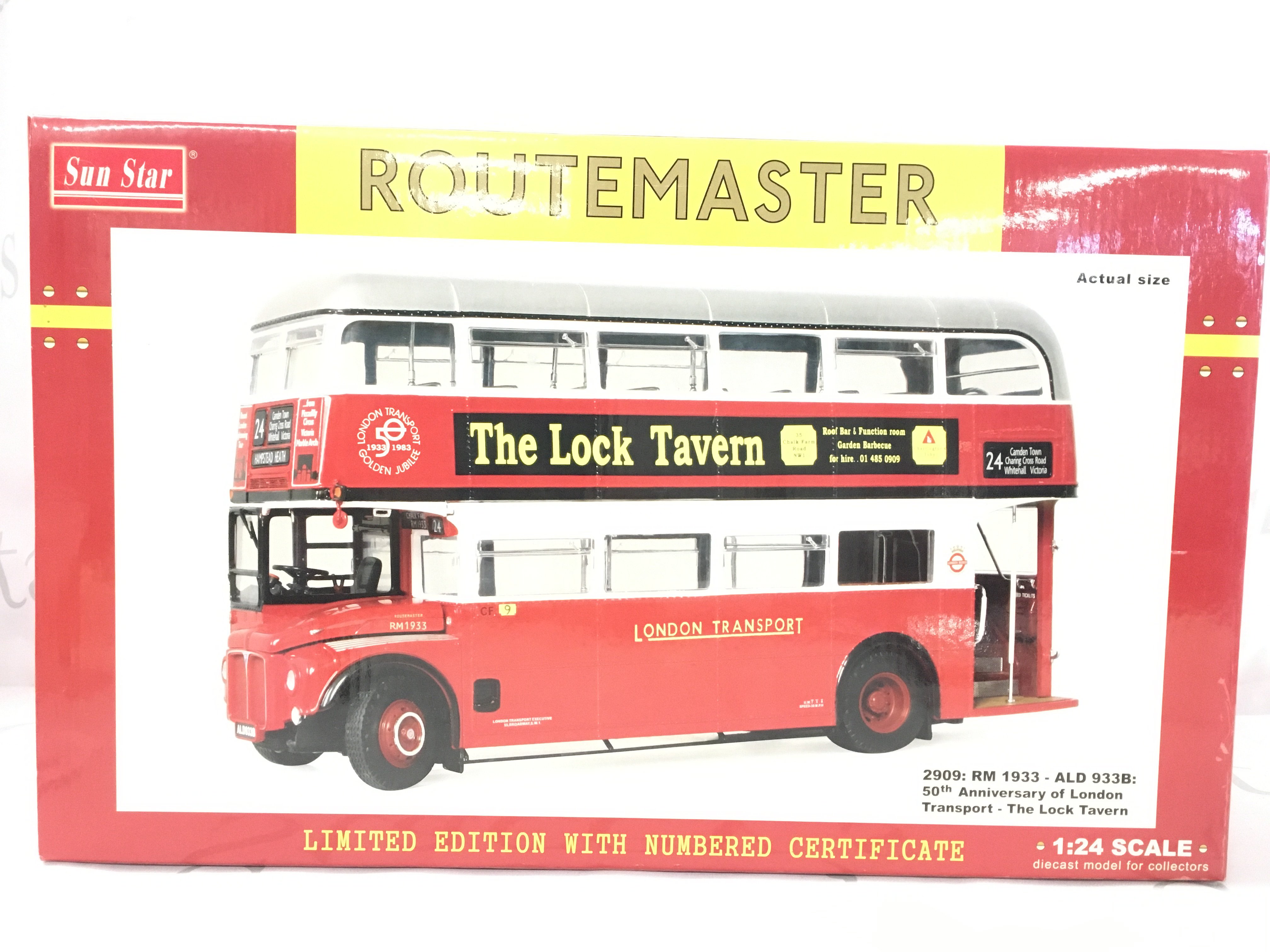 A Boxed Sun Star 2909 RM 1933-ALD 933B 50Th Anniversary Of London Transport. With Certificate.