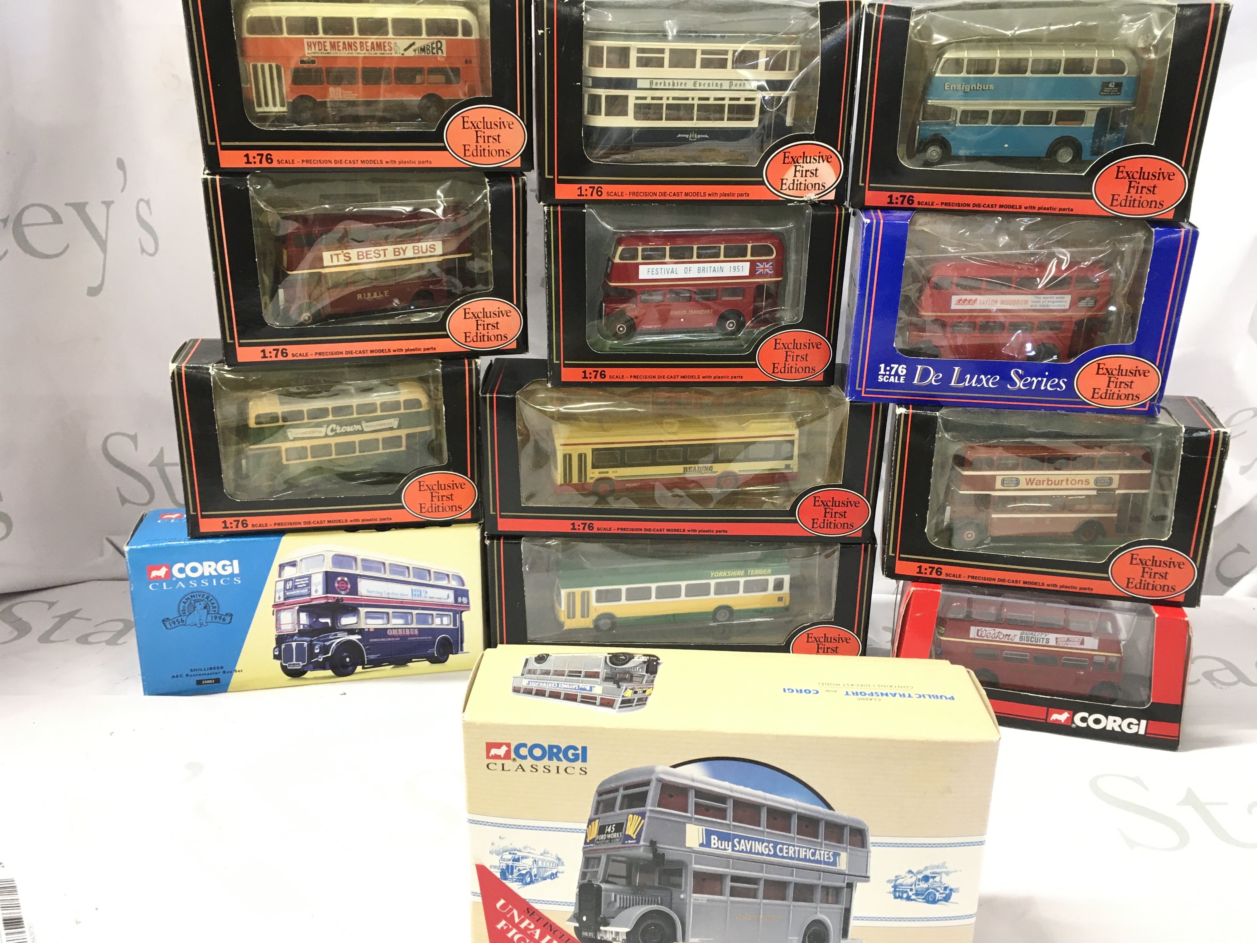 A Small Collection of Boxed Exclusive First Editions. And Corgi Buses. No Reserve.