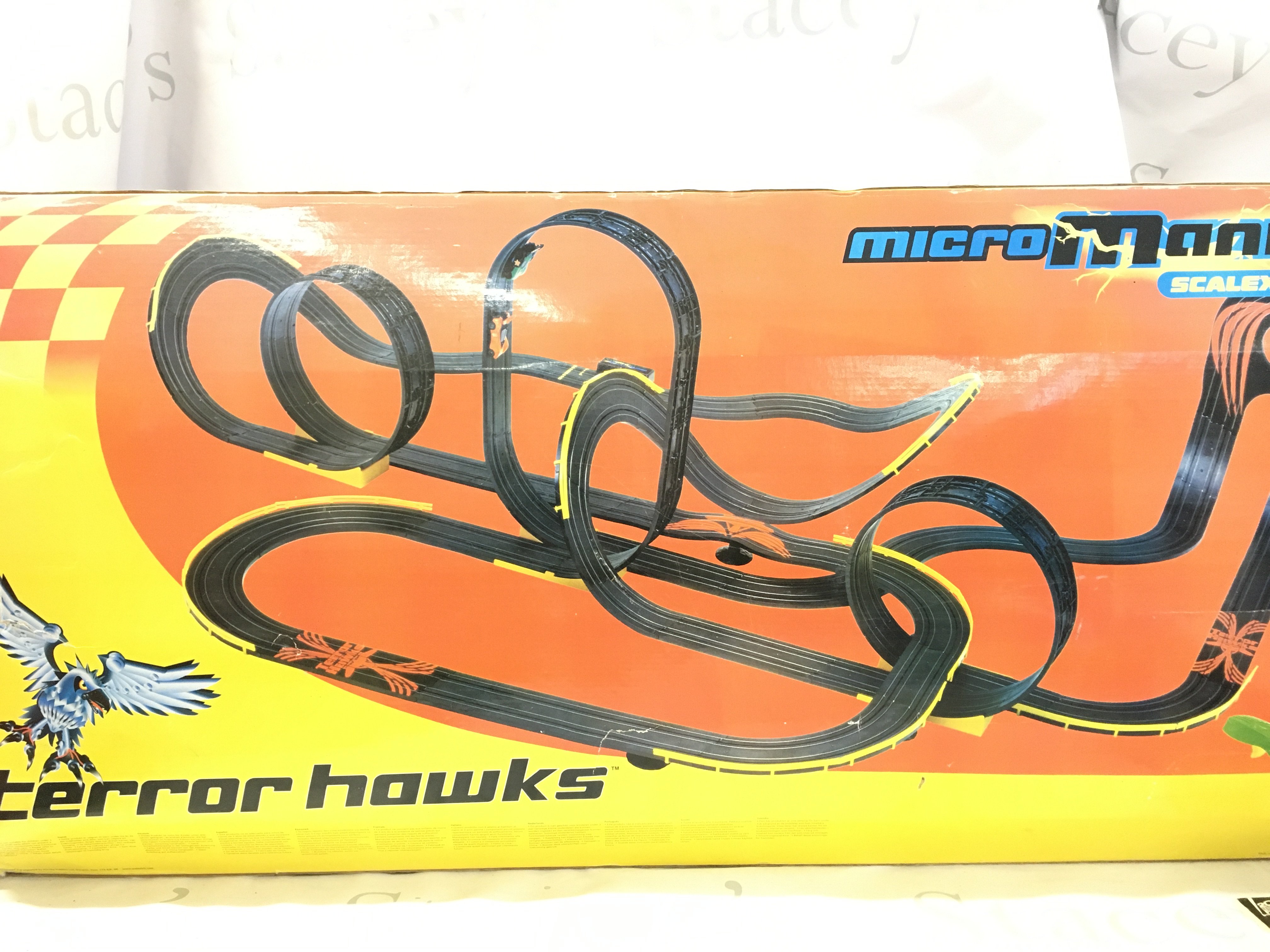 A Boxed Micro Mania Scalextric Terror Hawks Set.