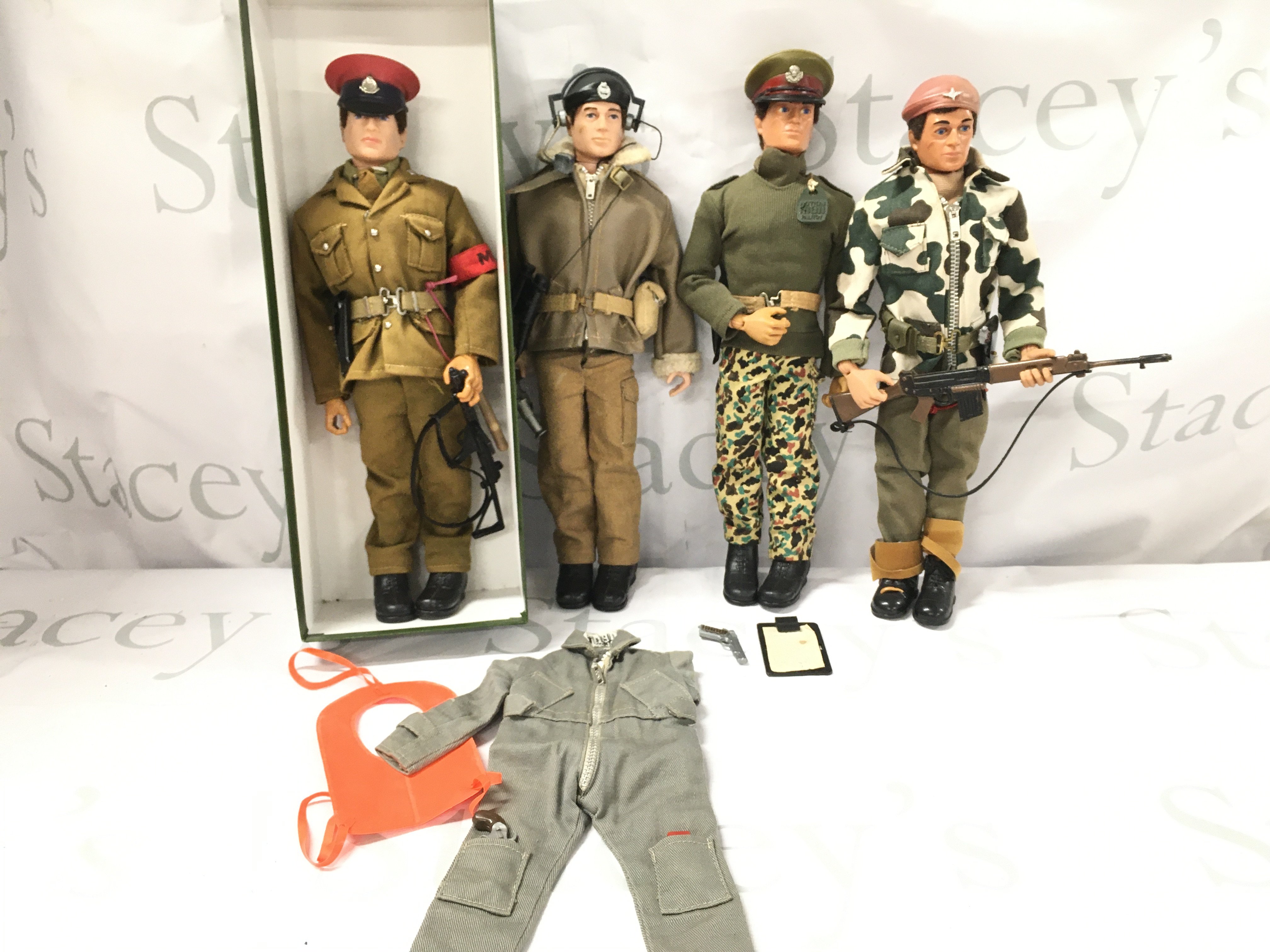 4 X Vintage Palitoy Action Men In Uniform.
