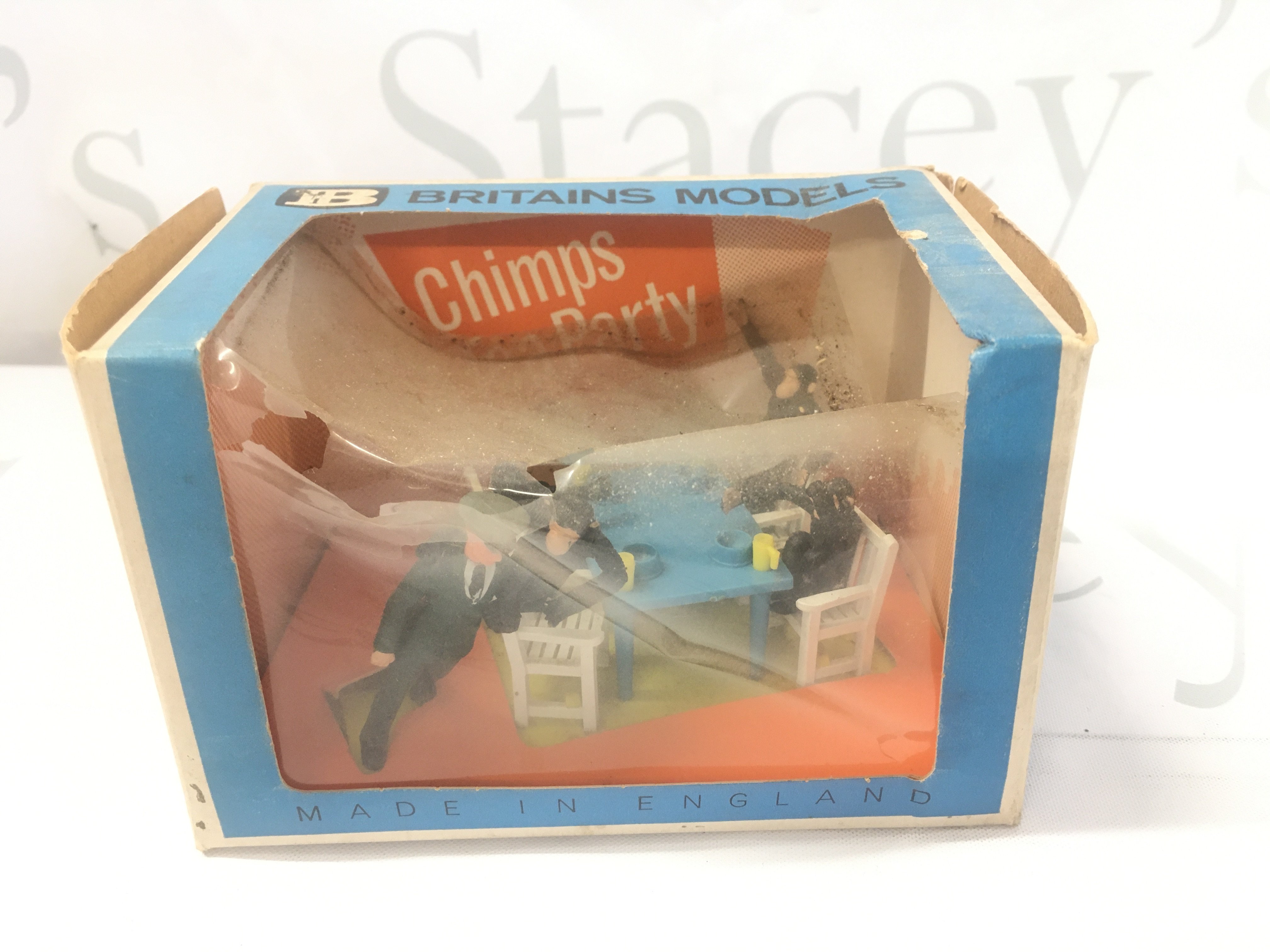 A Boxec Britains Chimps Tea Party. Box Is Worn. #4375.