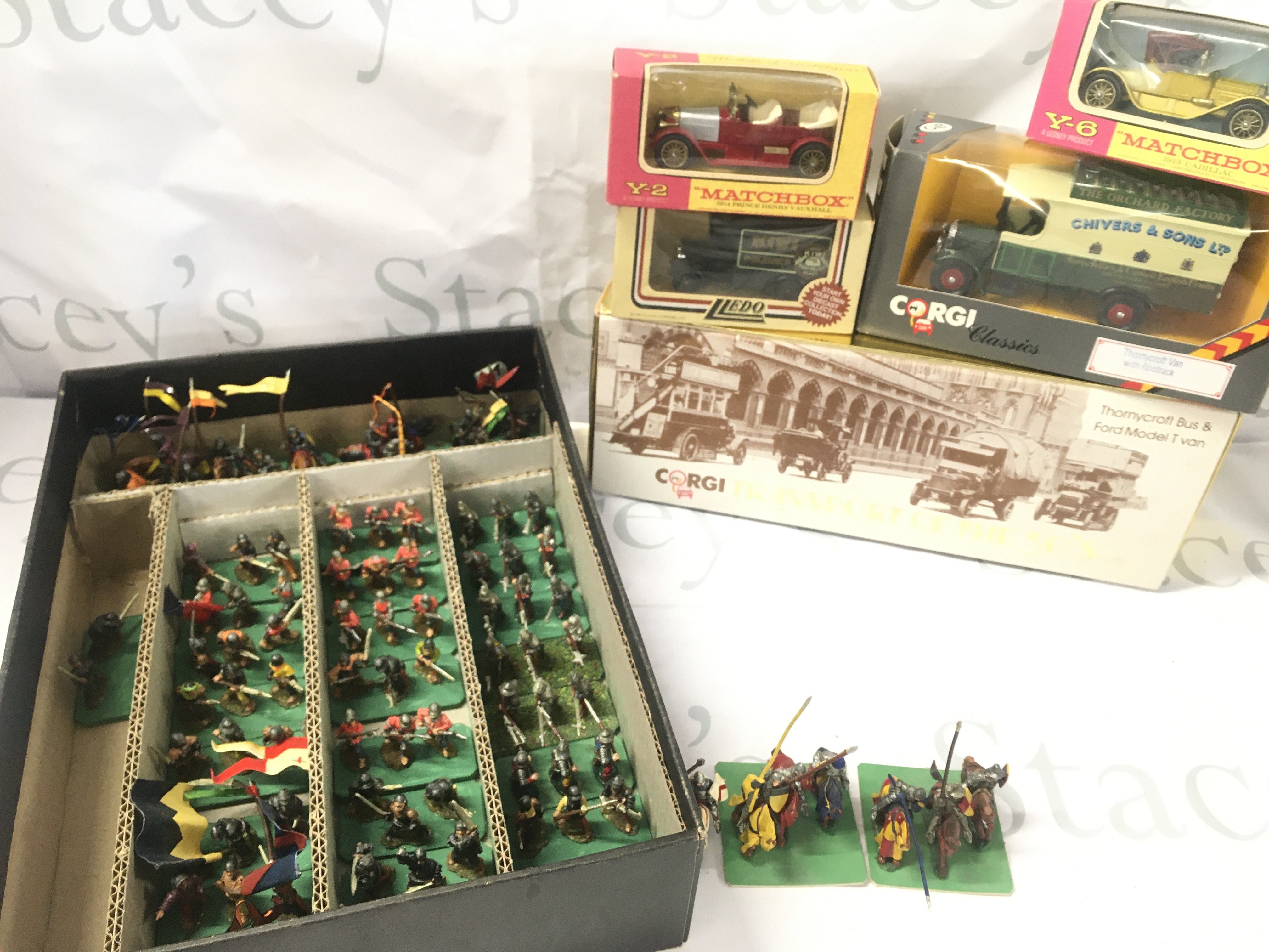 A Collection of Paiyed War Game Figures and A Small Collection of Boxed Diecast. No Reserve.
