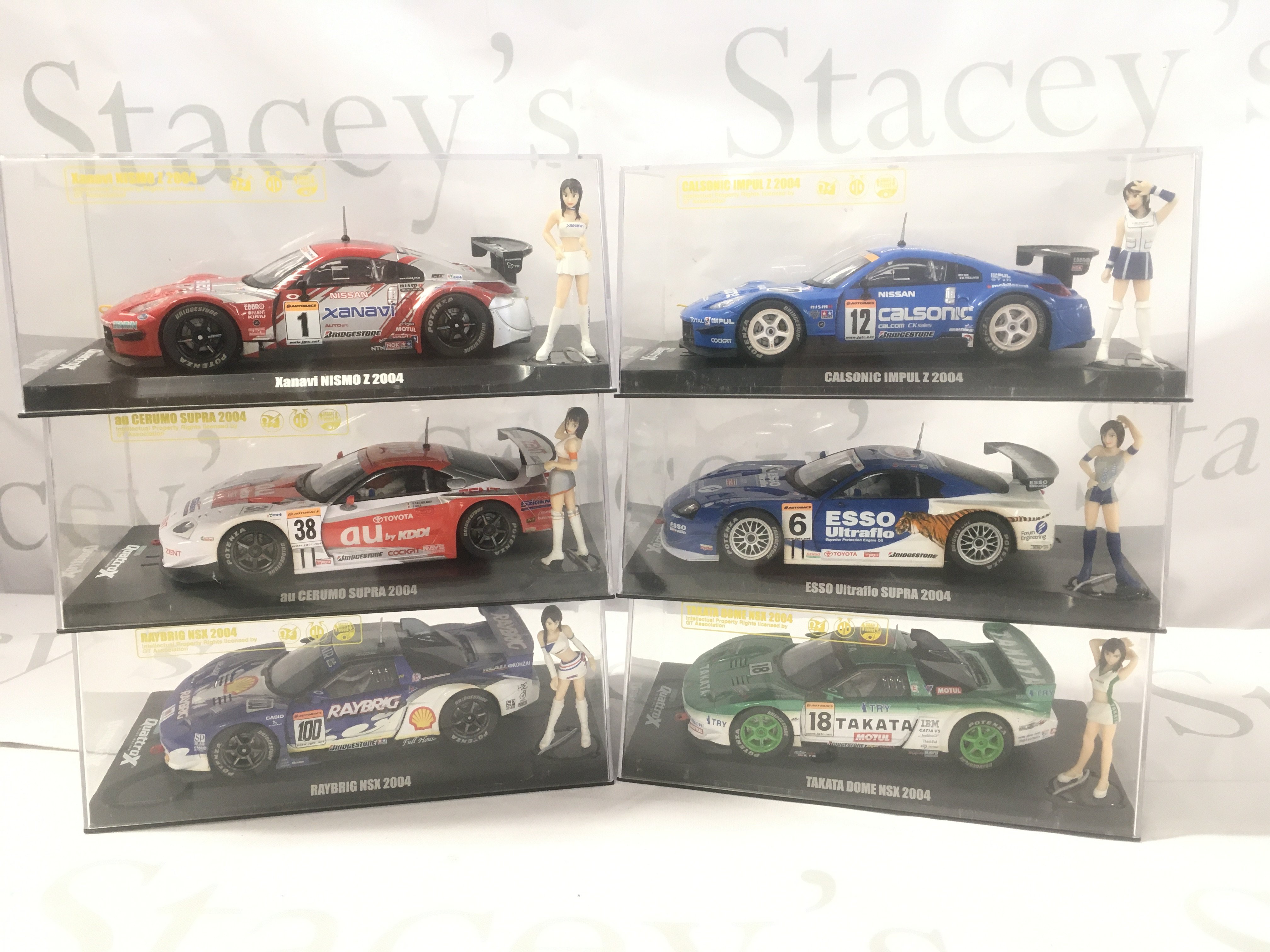 6 X Boxed Japanese Imports Scalextric Cars including Pit Girls.