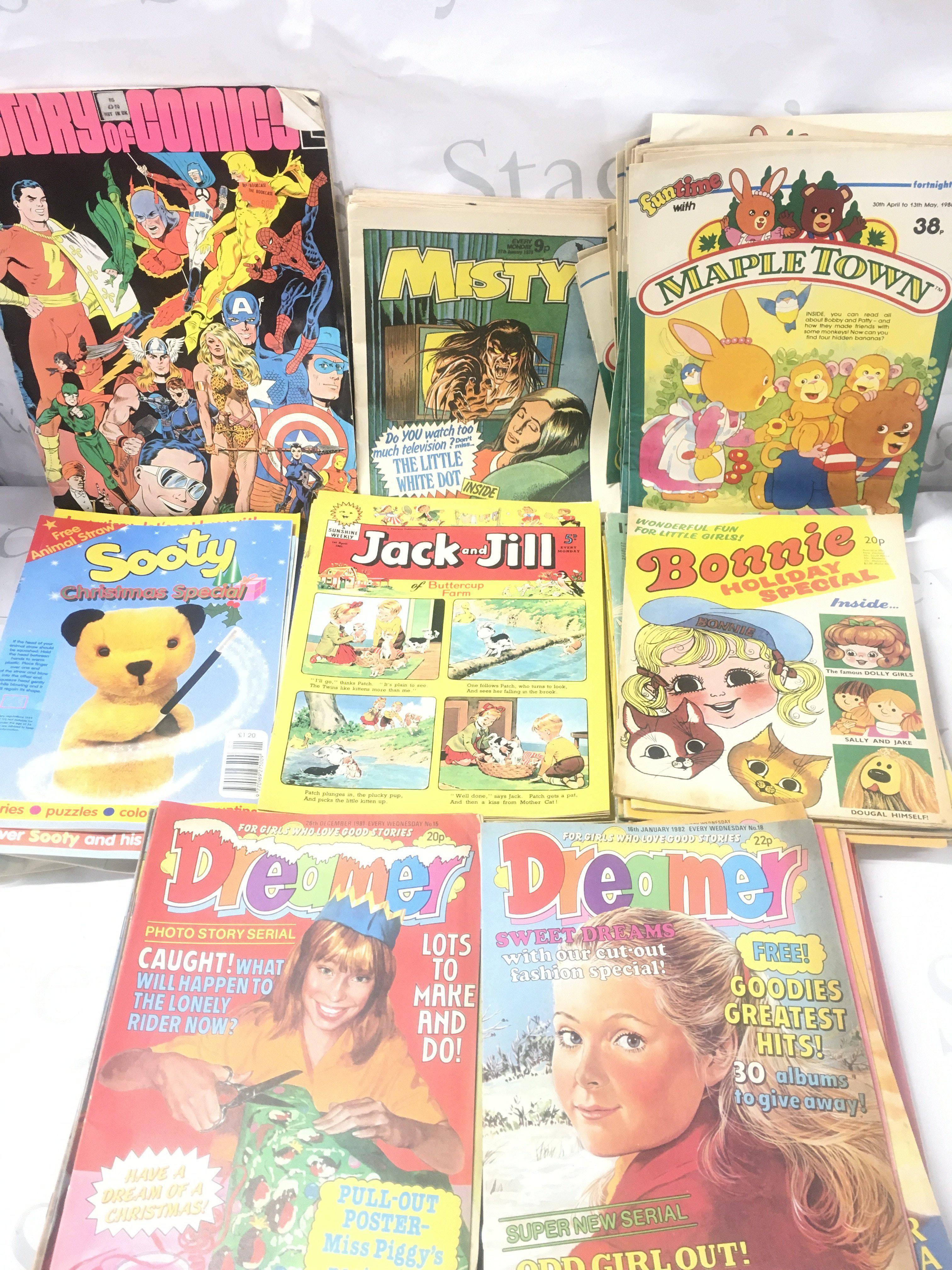A Collection of Various Comics Including Sooty. Jack And Jill. Bonnie. Maple Town And Dreamer.etc.