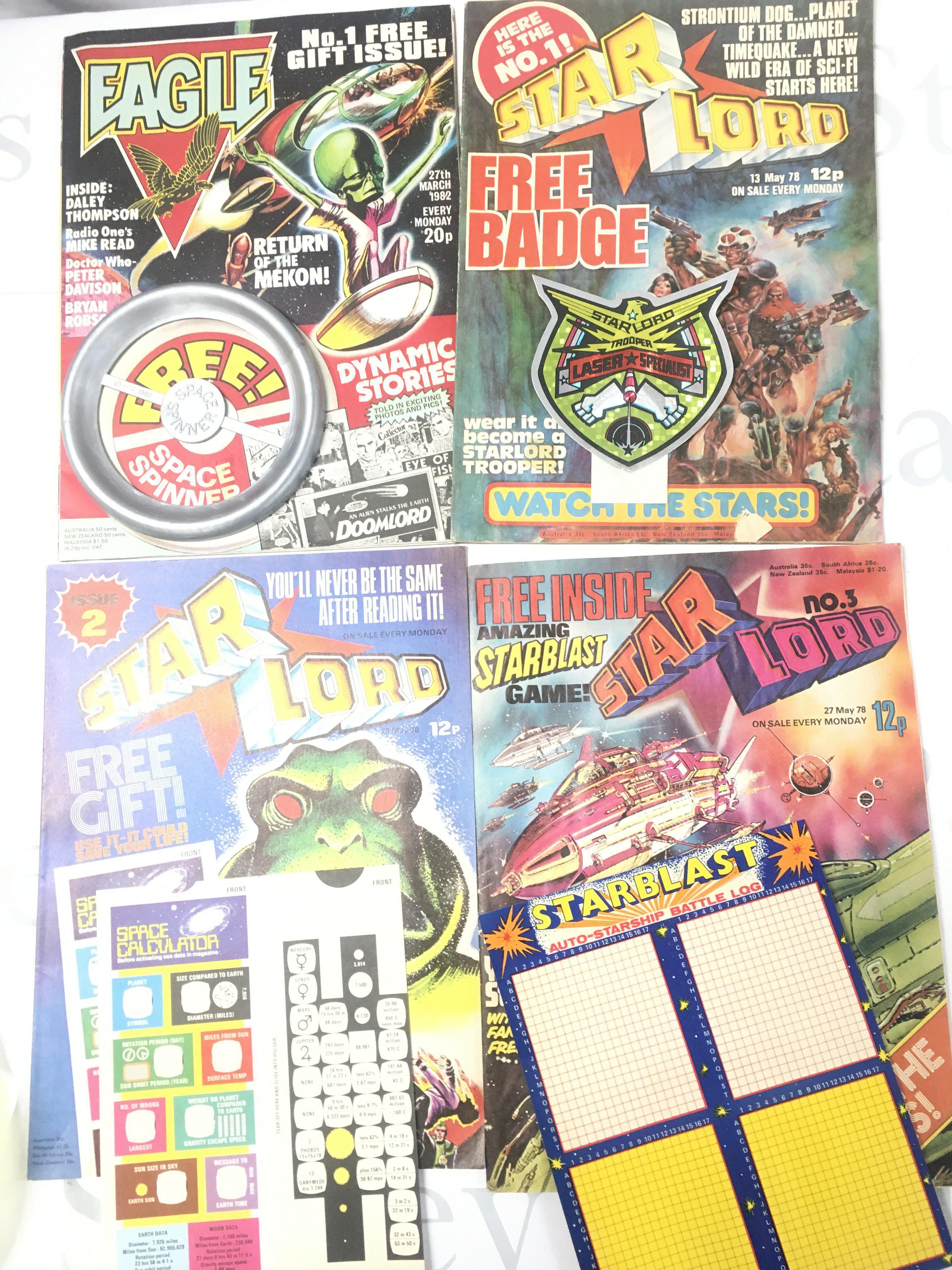 A Eagle Comic #1 with Free Gift And Star Lord #1.2.3. With Free Gifts. No Reserve.