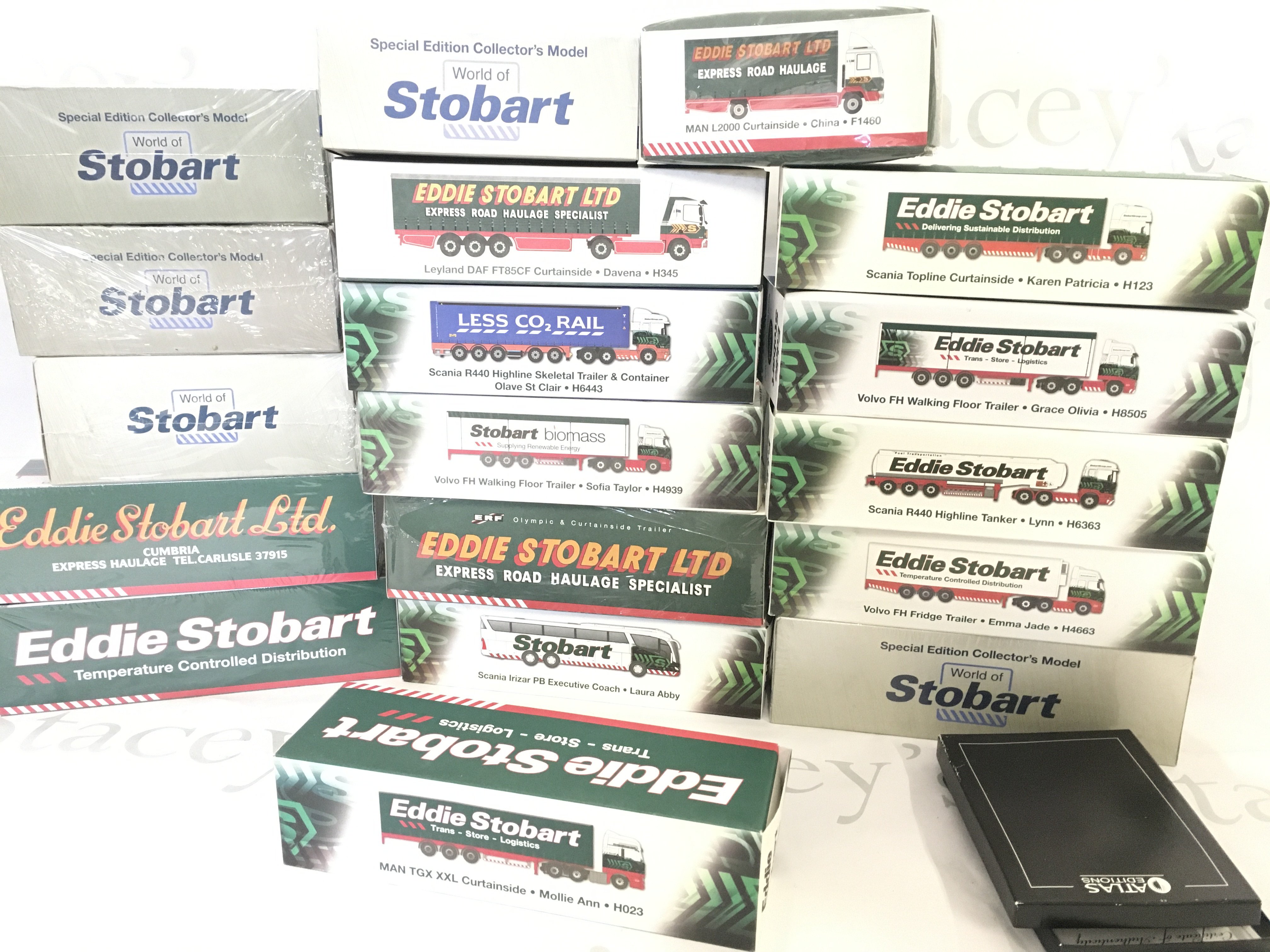 A Box Containing A Large Collection of Atlas Eddie Stobsrt Lorrys.
