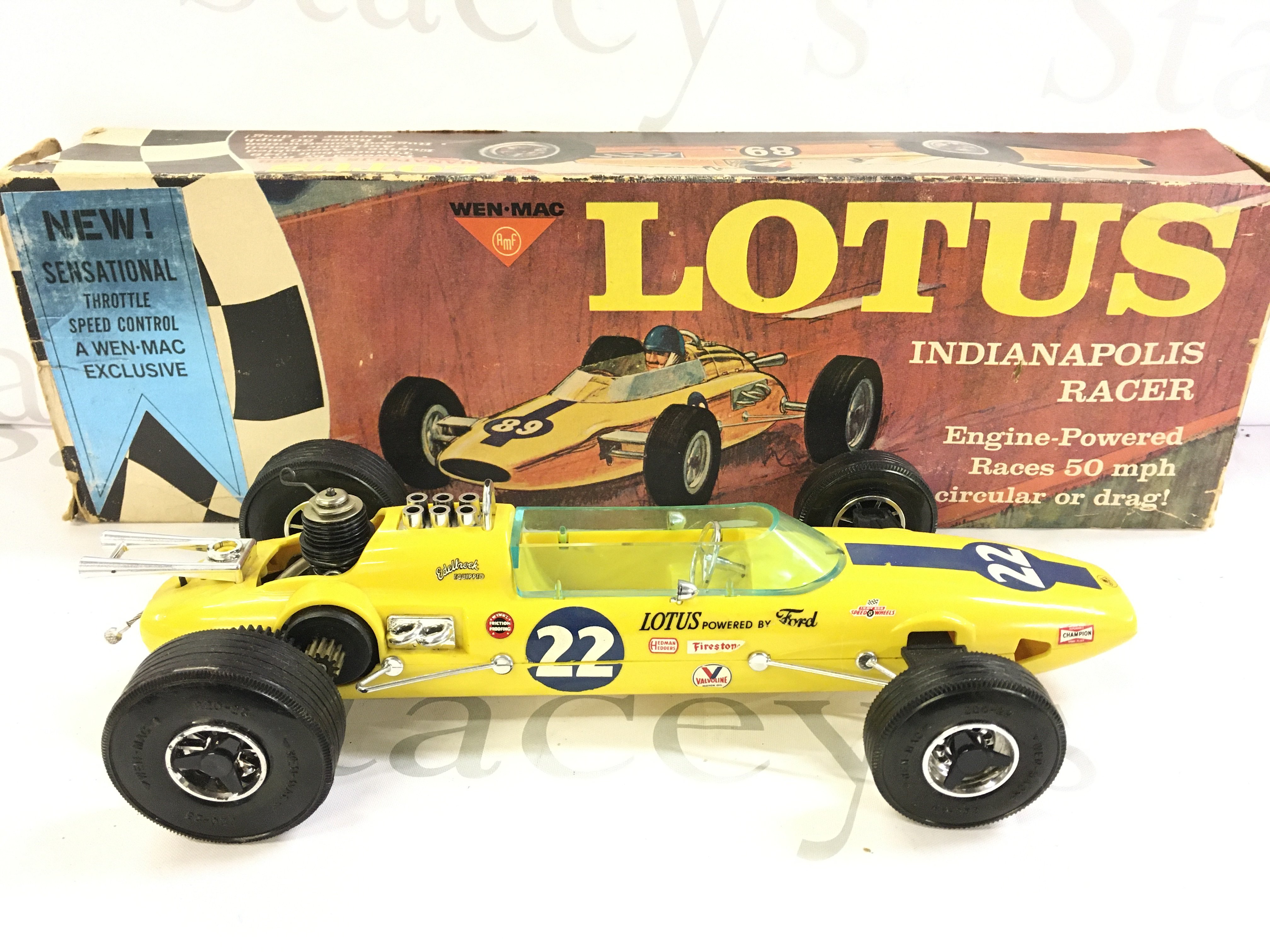 A Boxed Engine Powered Wen-Mac Lotus Indianapolis Racer. With Instructions.