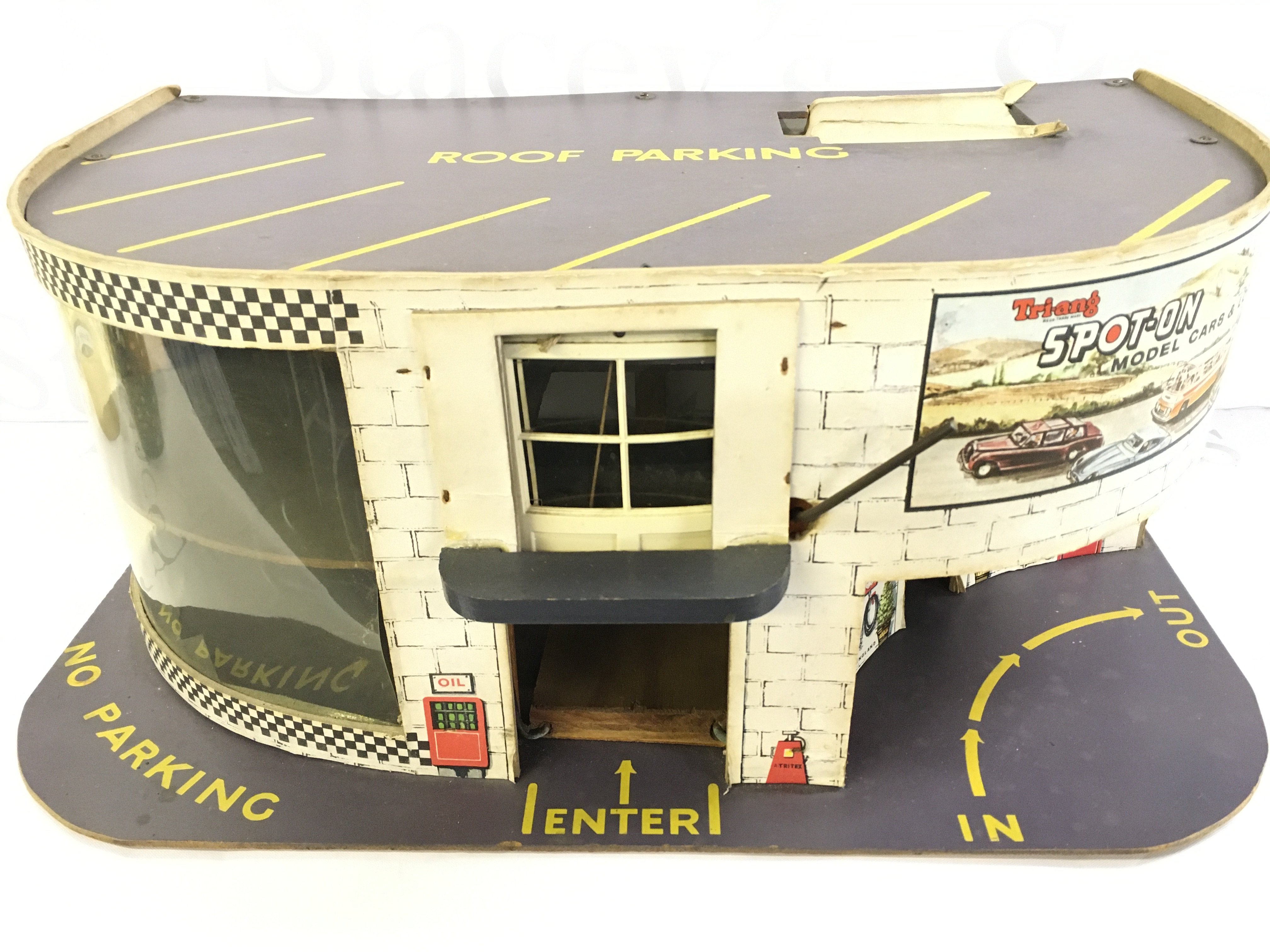 A Tri-Ang Spot-On Wooden Garage And Showroom Building.