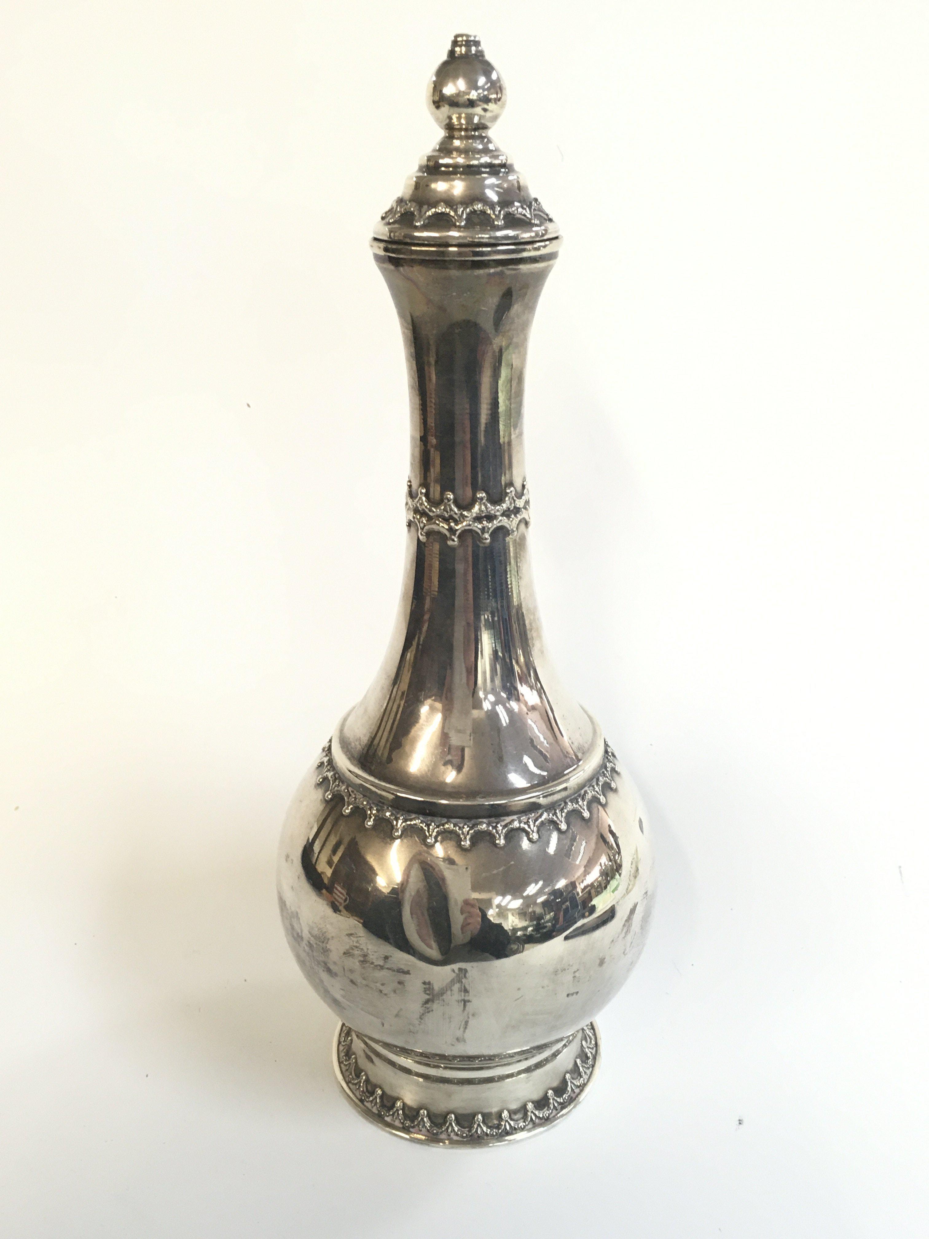 A silver wine decanter , 29cm tall. This lot cannot be posted
