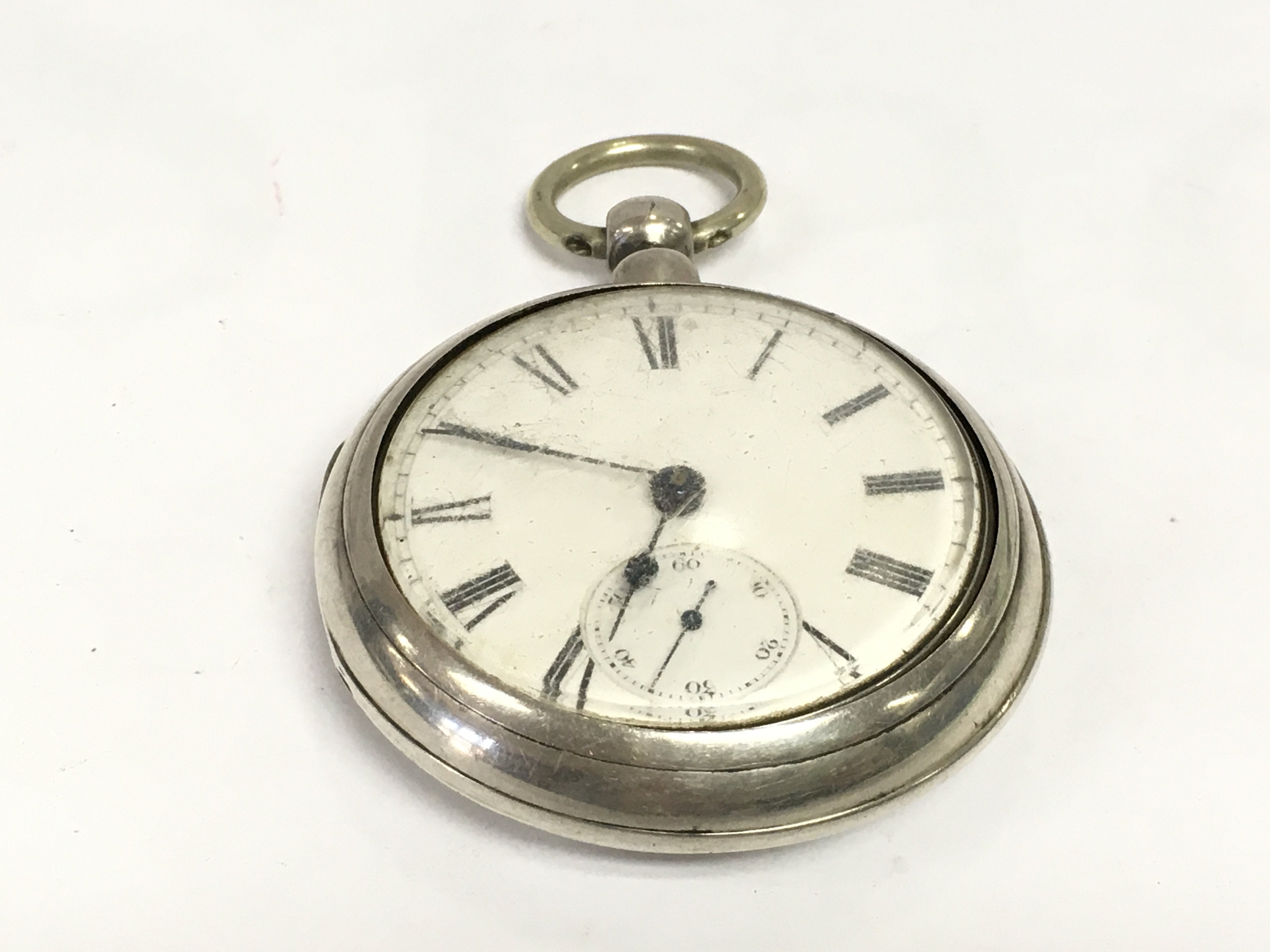 A silver pocket watch, London hallmarks. Shipping category A.