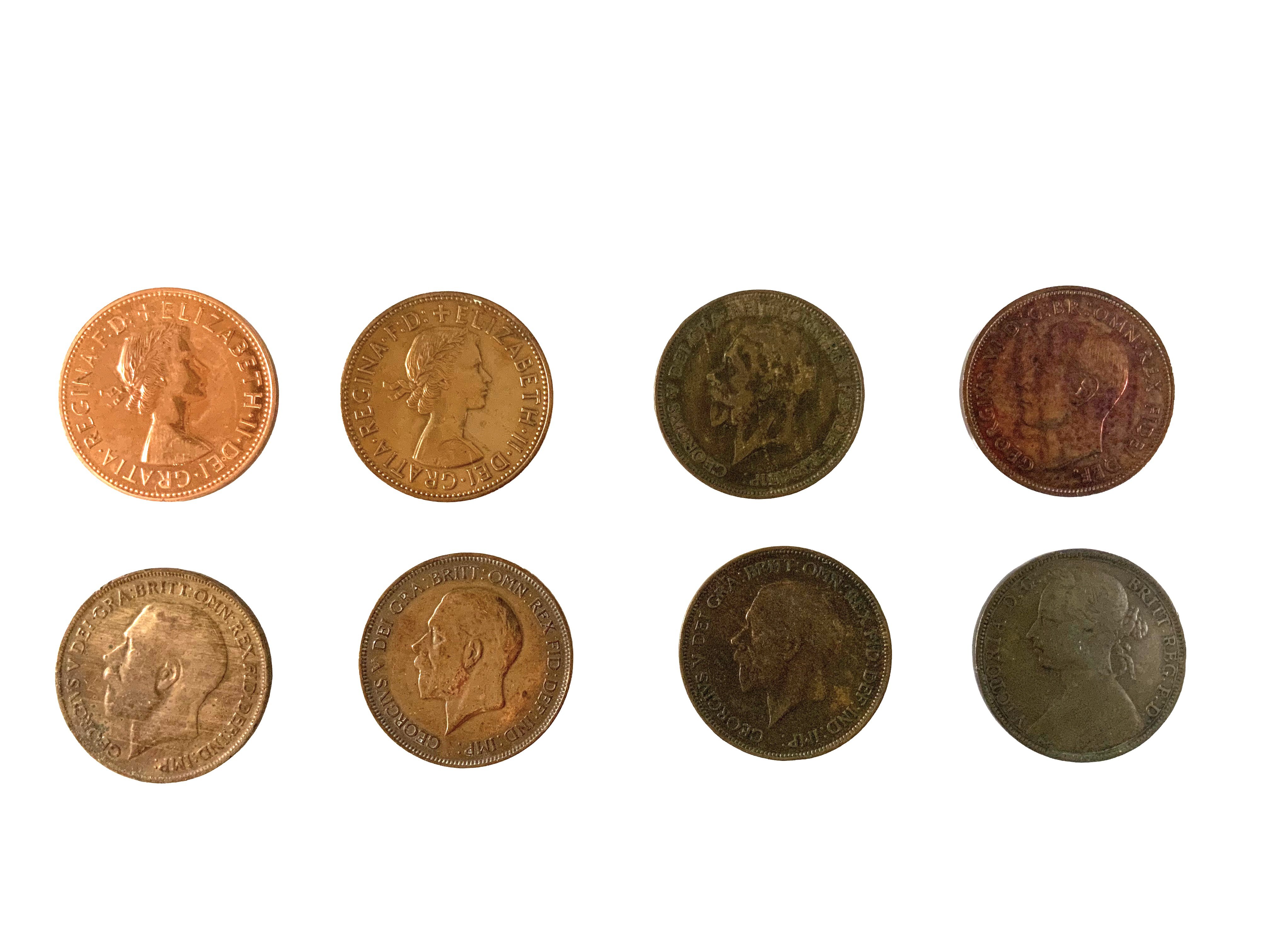 A small collection of British pennies to with good examples and toning. 1890, 1921, 1929, 1932, 1935, 1951, 1962, 1970. NO RESERVE