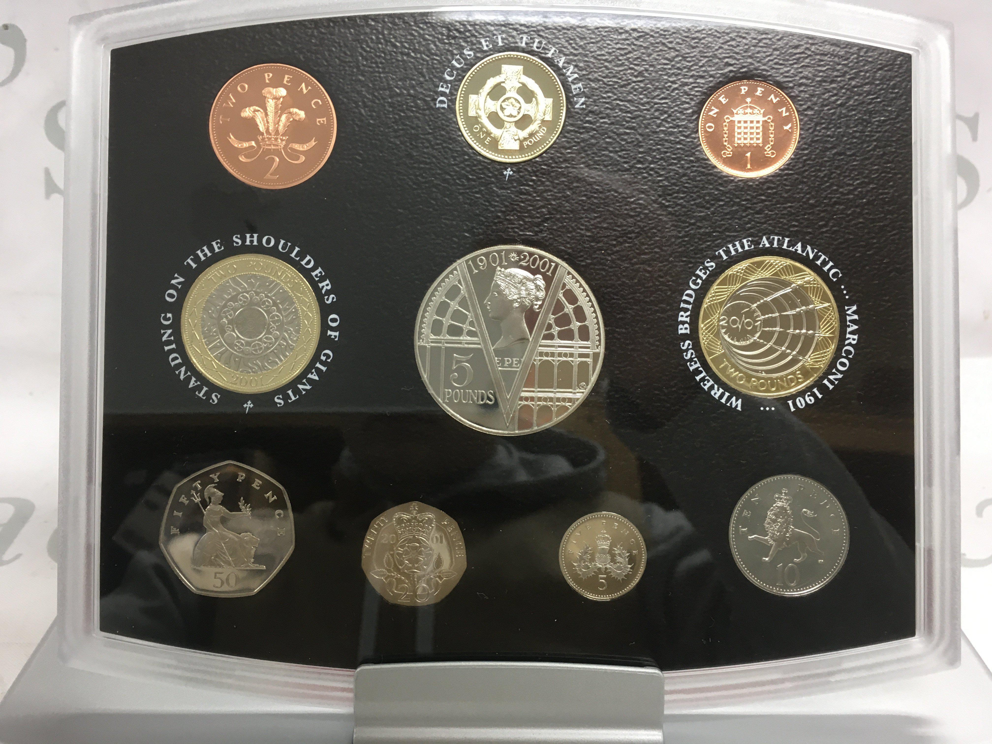 A 2001 royal mint proof coin set.