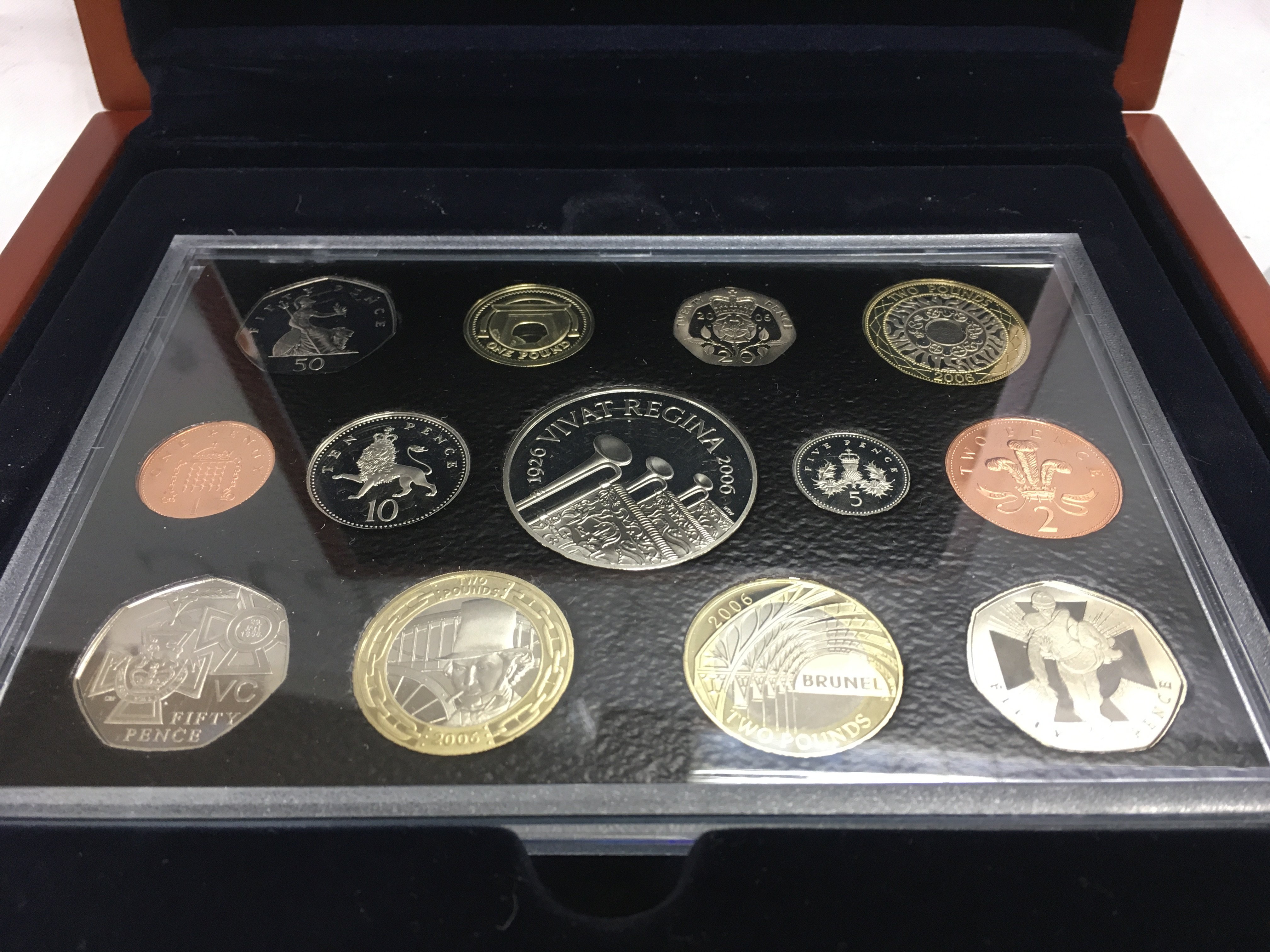 A 2006 royal mint proof coin set.