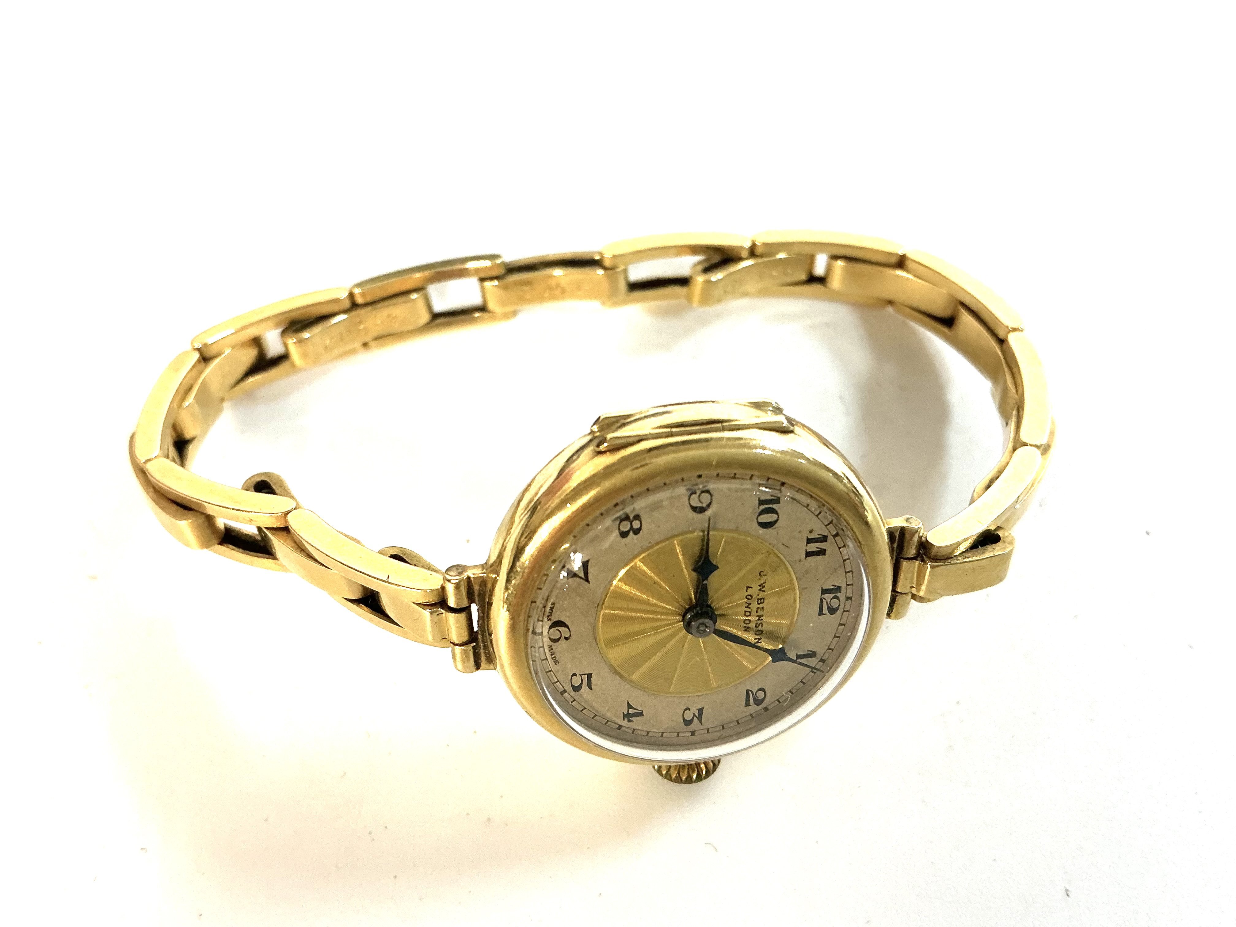 A Benson 18ct yellow gold wristwatch. (A)
