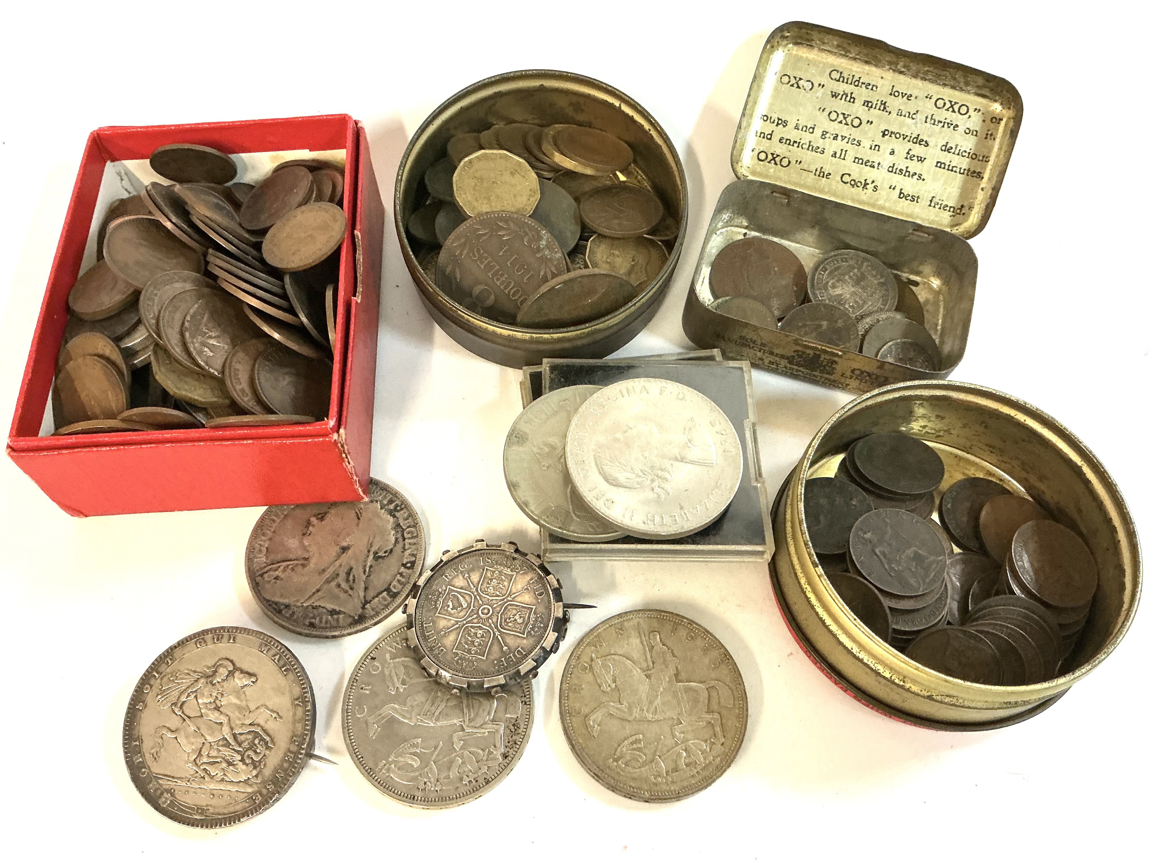 A collection of mixed British and world coins.