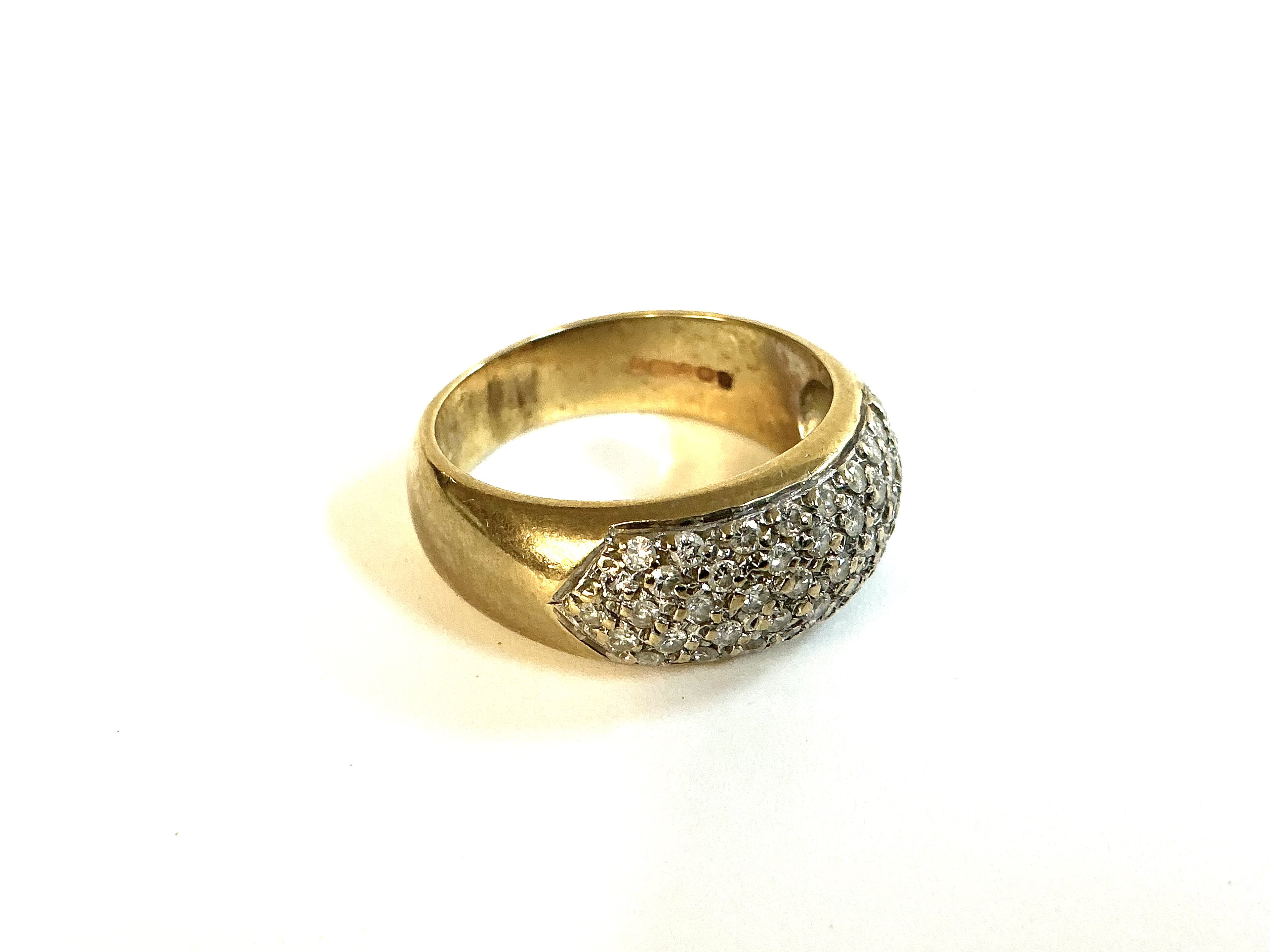 A 9ct gold Pave set diamond ring, N.5 (A)