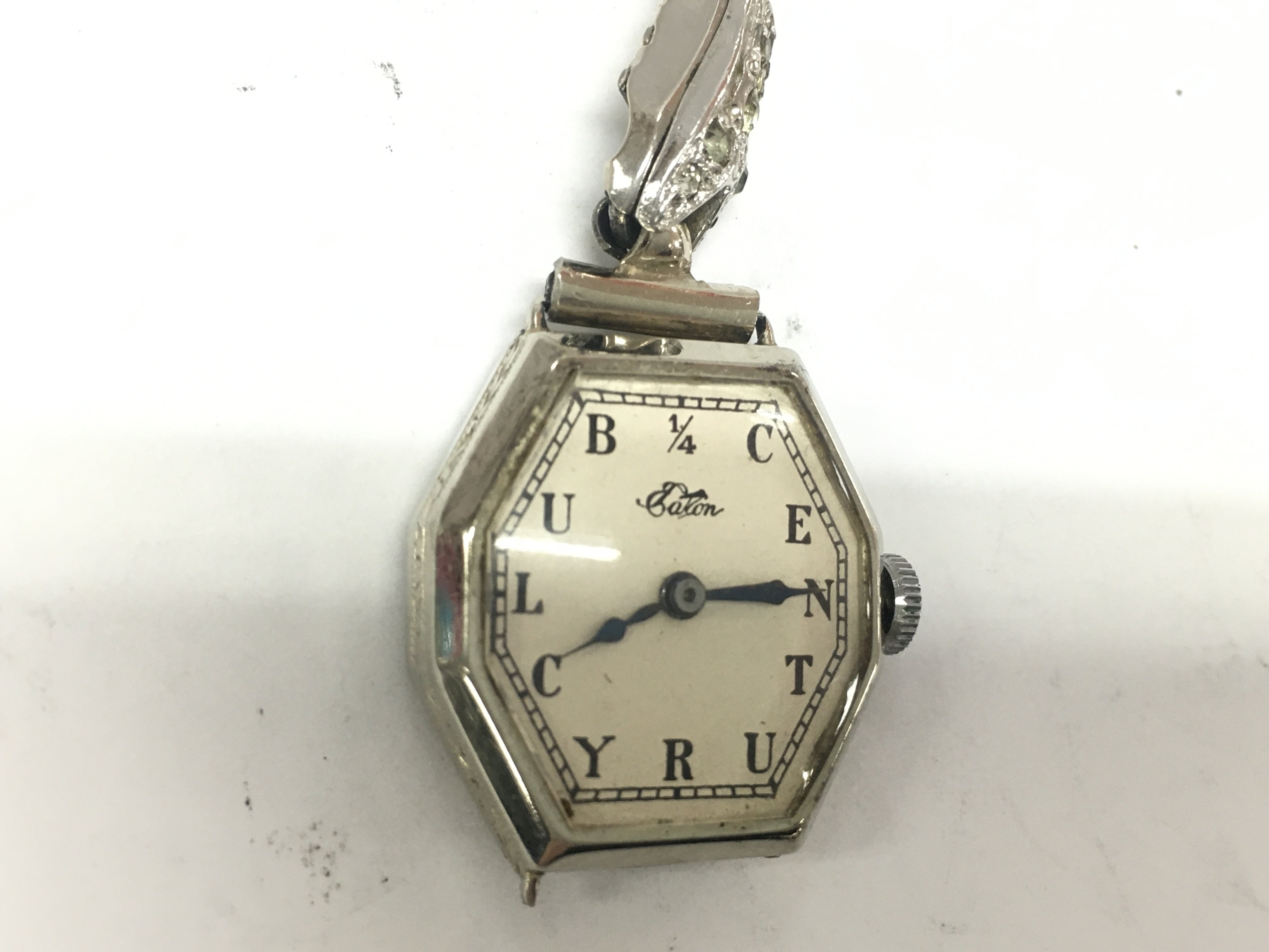 An 18ct white gold cased vintage ladies wrist watch. Approximately 17.63g
