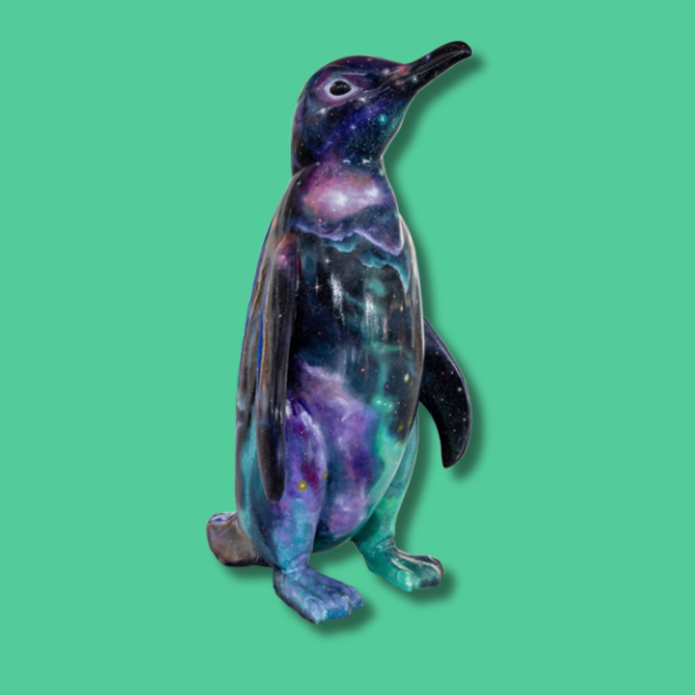 Wonder - Sponsor: Marlborough Highways / Artist: Alice O'Shea / Wonder is inspired by the mystery and beauty of outer space, using astrophotography to depict the glowing colours of a nebula. This abstract design captures a fleeting moment of cosmic grandeur, celebrating the birth and life cycles of stars. It evokes awe at the vastness of the universe, reflecting the natural beauty and complexity of interstellar space. Alice O'Shea was born in Cambridge and earned a BA in Art from Cambridge School of Art in 2015. Her work spans mixed media seascapes, traditional oil paintings, and large sculpture installations for Wild in Art. In 2021, she was a wildcard contestant on Sky Arts Landscape Artist of the Year, and in 2023, she painted Lenny Henry live for a Guinness World Record. - Height 1600mm width 890mm Depth 1090mm weight 30kg