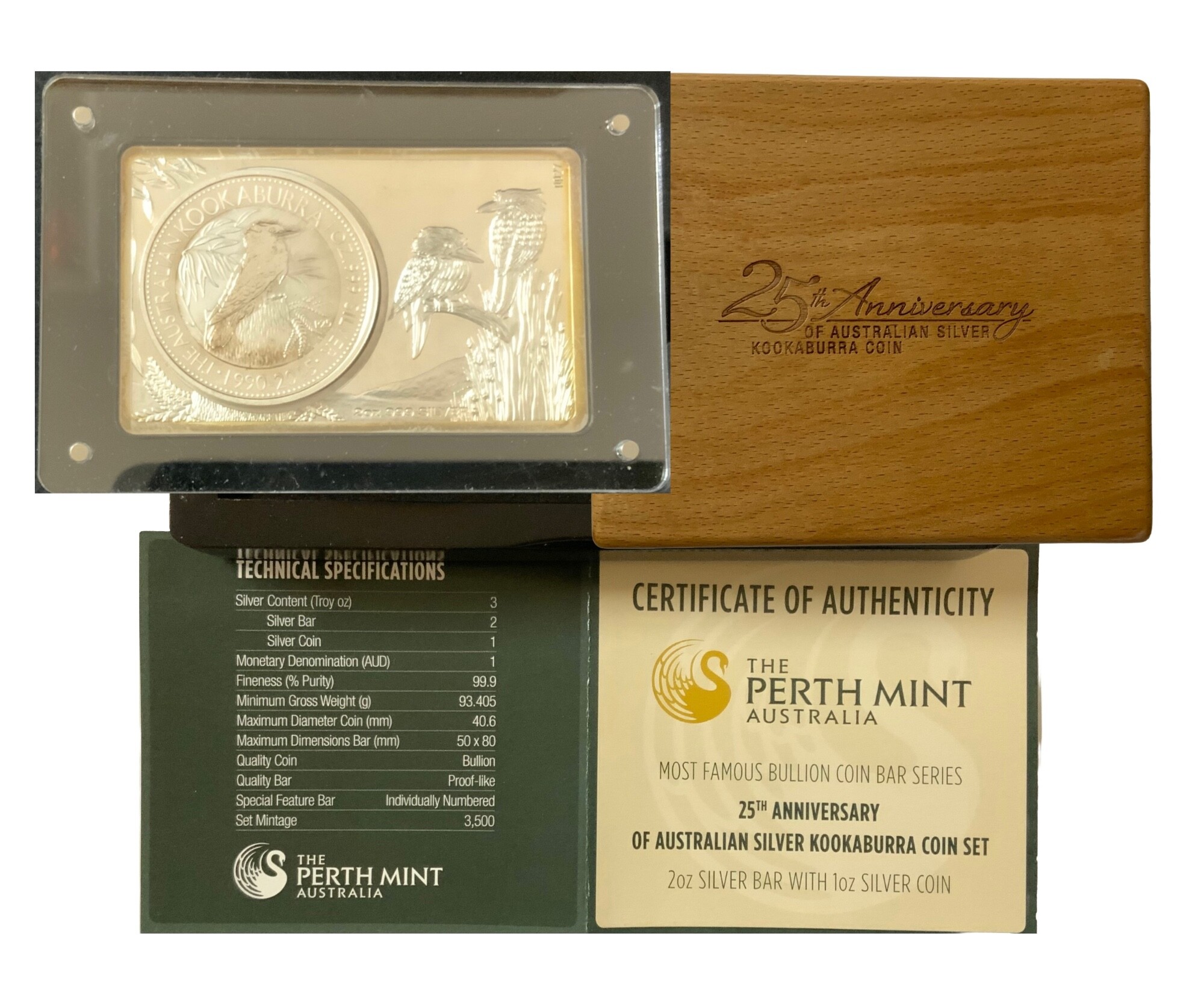 The Perth Mint, Australia Kookuburra coin set.