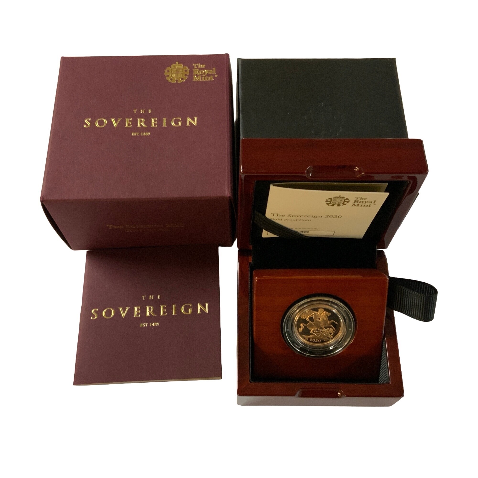 A Royal Mint 2020 issue proof sovereign.