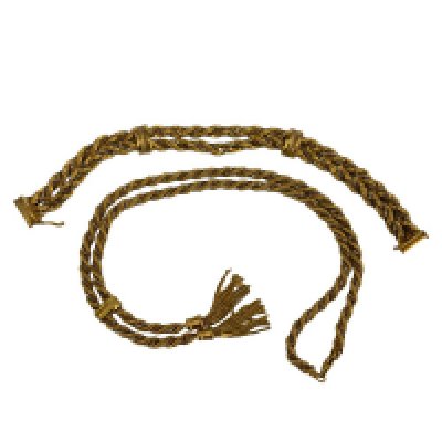 A vintage 9ct rope weave yellow and white gold design necklace with tassel pommels together with a matching bracelet, both fully hallmarked, 45.6g
