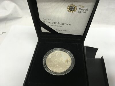 A Royal Mint WW1 Rememberance silver proof £5 coin
