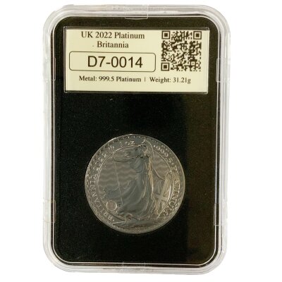 2022 Platinum Britannia, encapsulated, rev. QEII portrait.