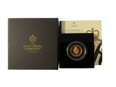2020 St Helena East India Company King George III Full Sovereign Proof Gold Coin.