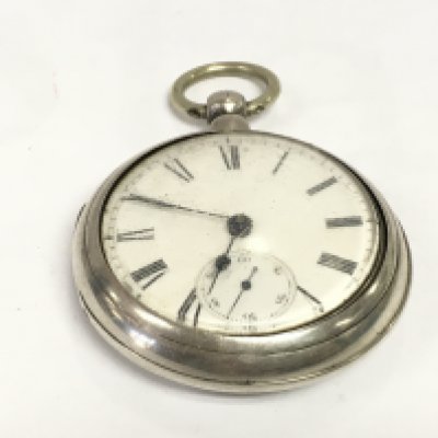 A silver pocket watch, London hallmarks.