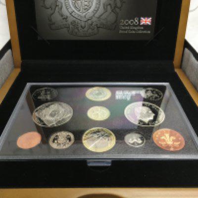 A royal mint 2008 proof coin set.