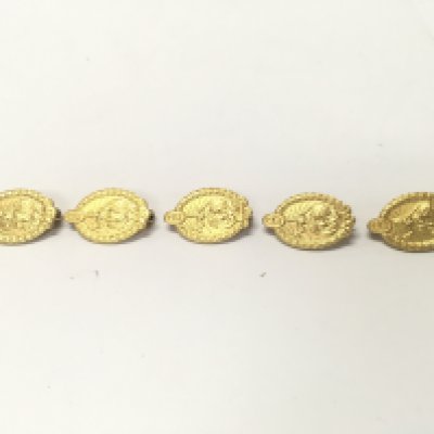 Five silver gilt long service pins.