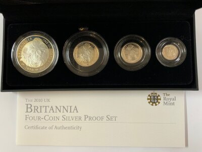 Royal Mint Issue, 2010 Britannia Four coin silver proof set.