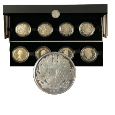 Royal mint issue silver proof commemorative coins x 9.