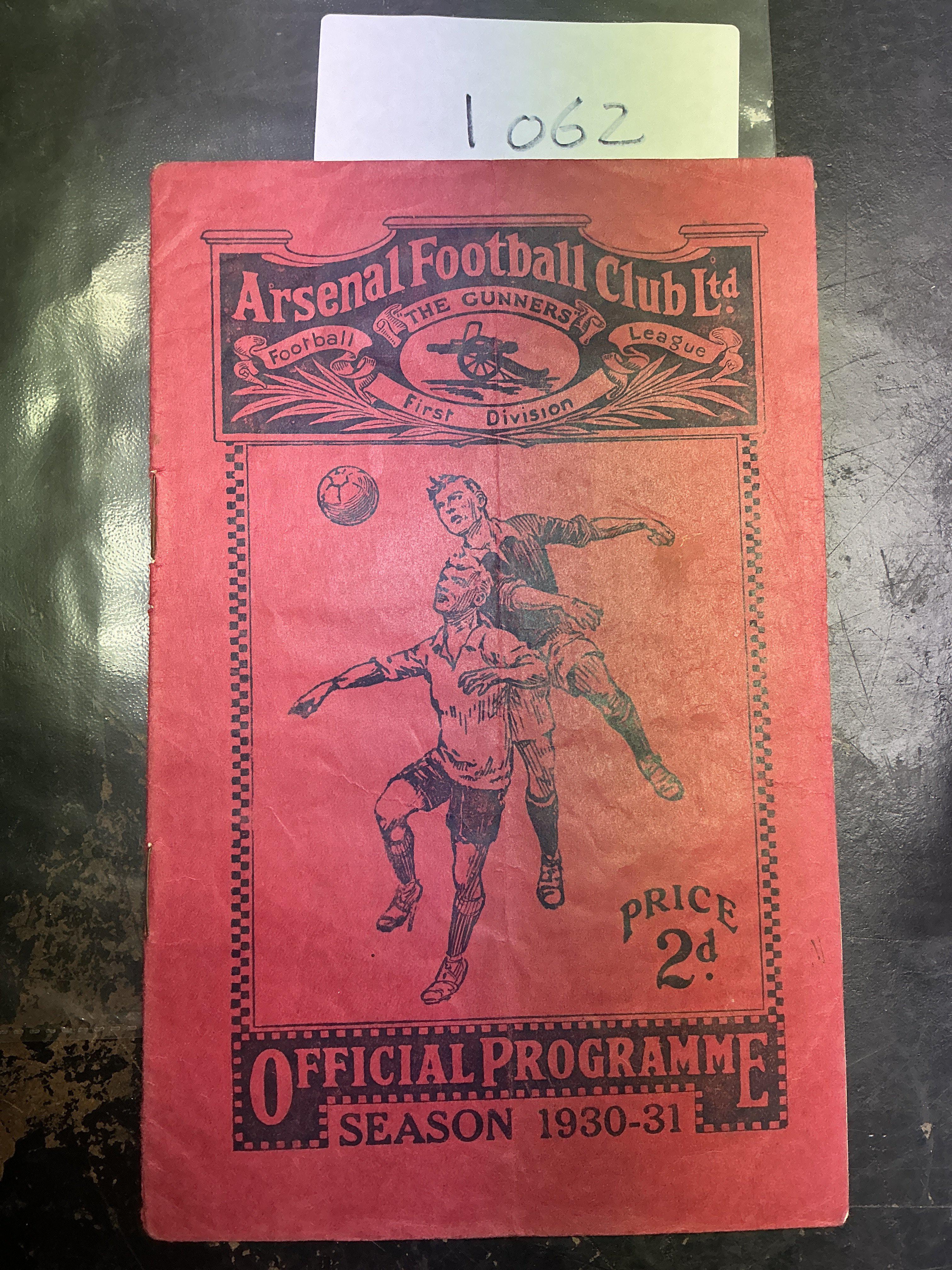 1931 English Schools Final Islington v Wolverhampton Football Programme: Good condition played at Arsenal dated 9 5 1931. No team changes. Light fold and small tear to spine.
