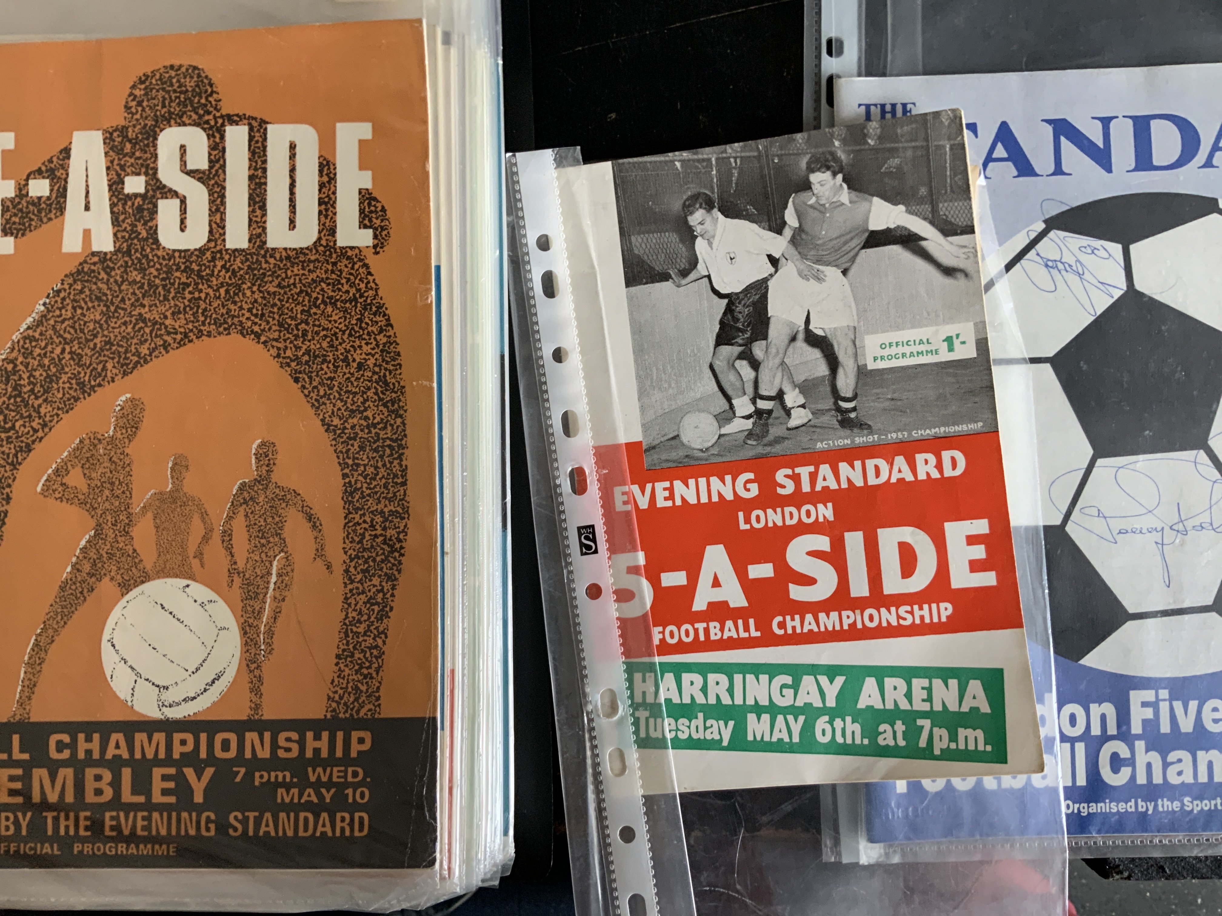 Evening Standard 5 A Side Final Football Programmes: 1958 onwards to include 3 Soccer 6 from the 80s. Very good with instructions to sell. (19)