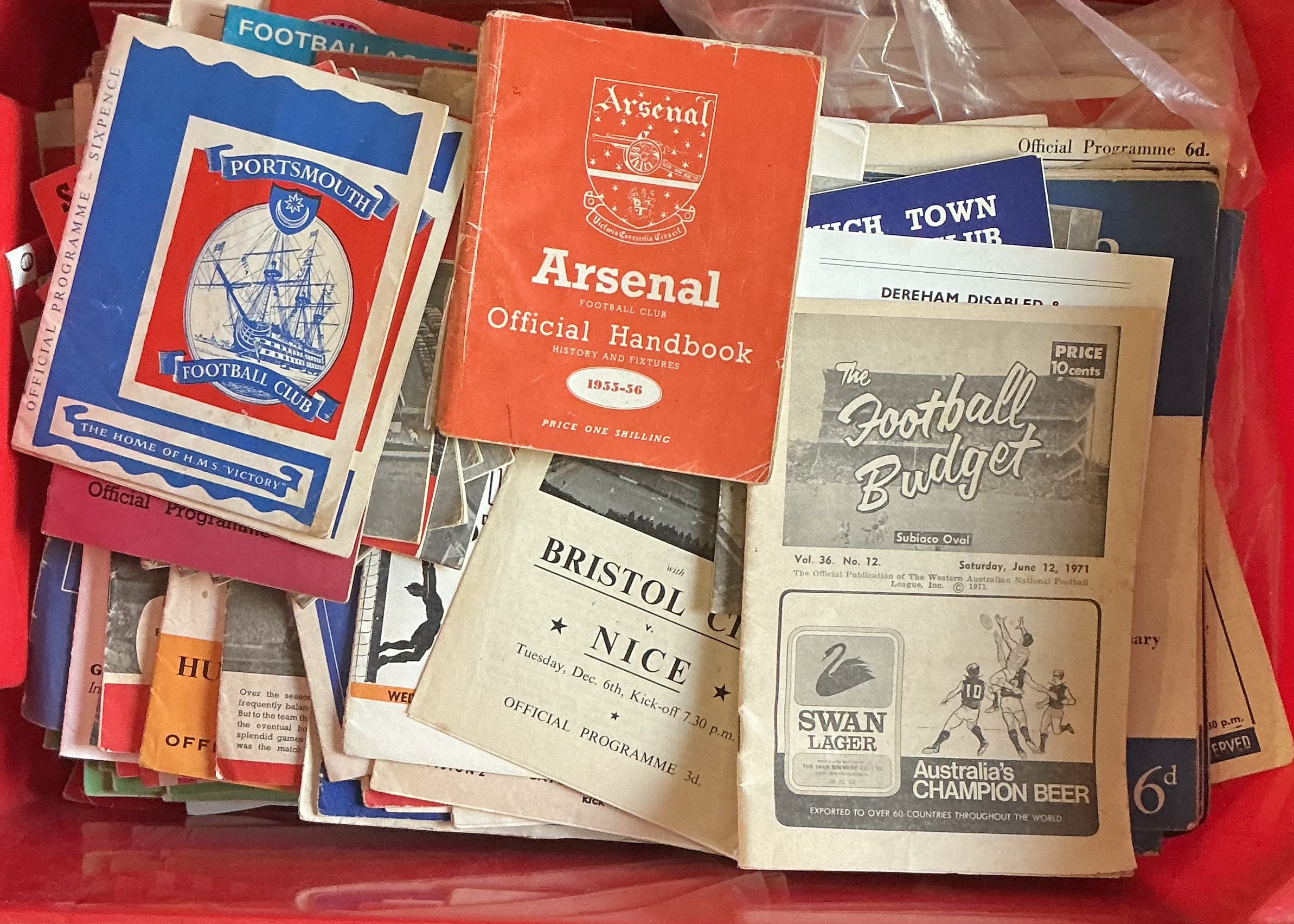 Football Programme Collection: Many clubs featured in assorted issues from 1940s to 1980s including Non League. Instructions to sell. (2 boxes)