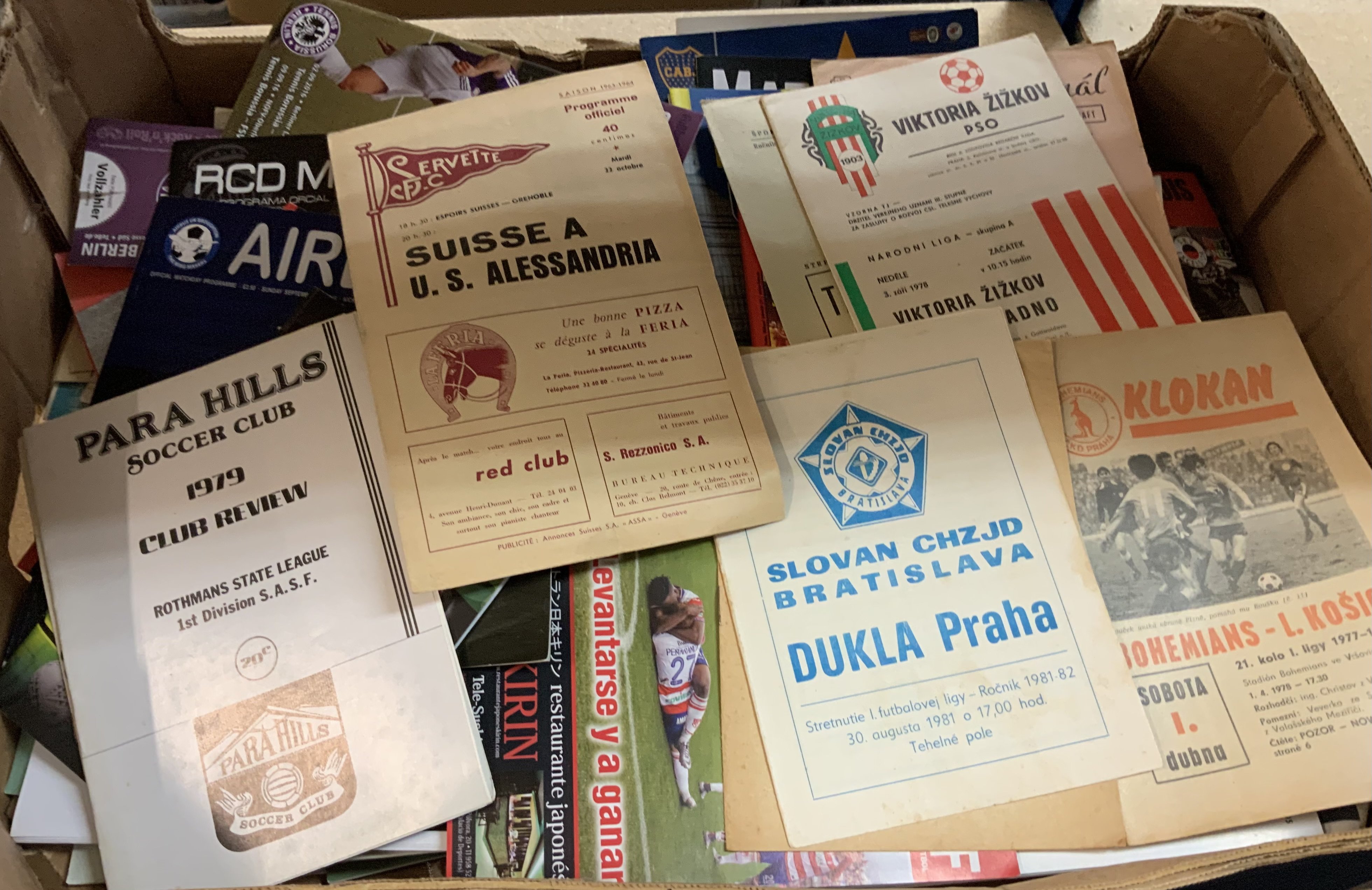 Foreign Football Programme Collection: Over 150 programmes from the 1960s but mainly modern. Many European countries plus a few from South America (Est 150).