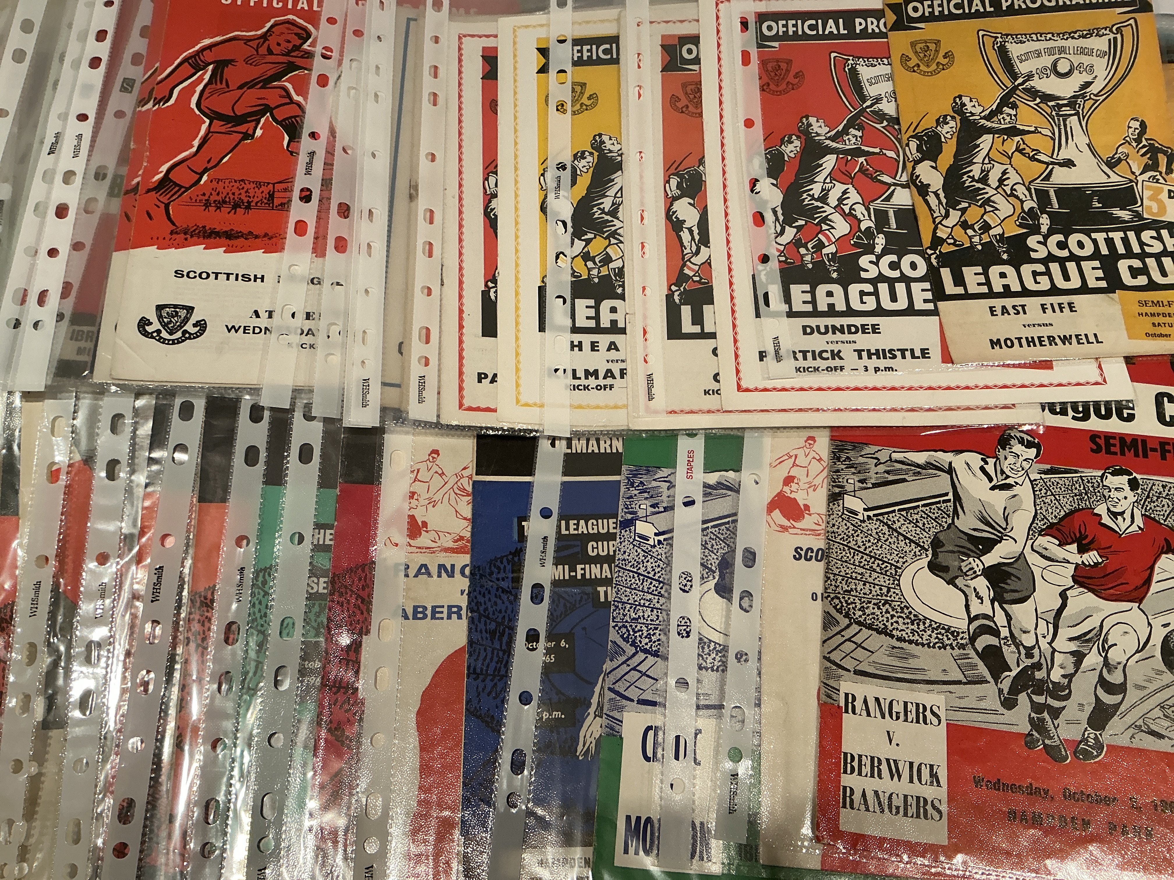 Scottish League Cup Semi Final Football Programmes: Incomplete run from 1955 to 2019 in excellent condition with instructions to sell. (est 95)