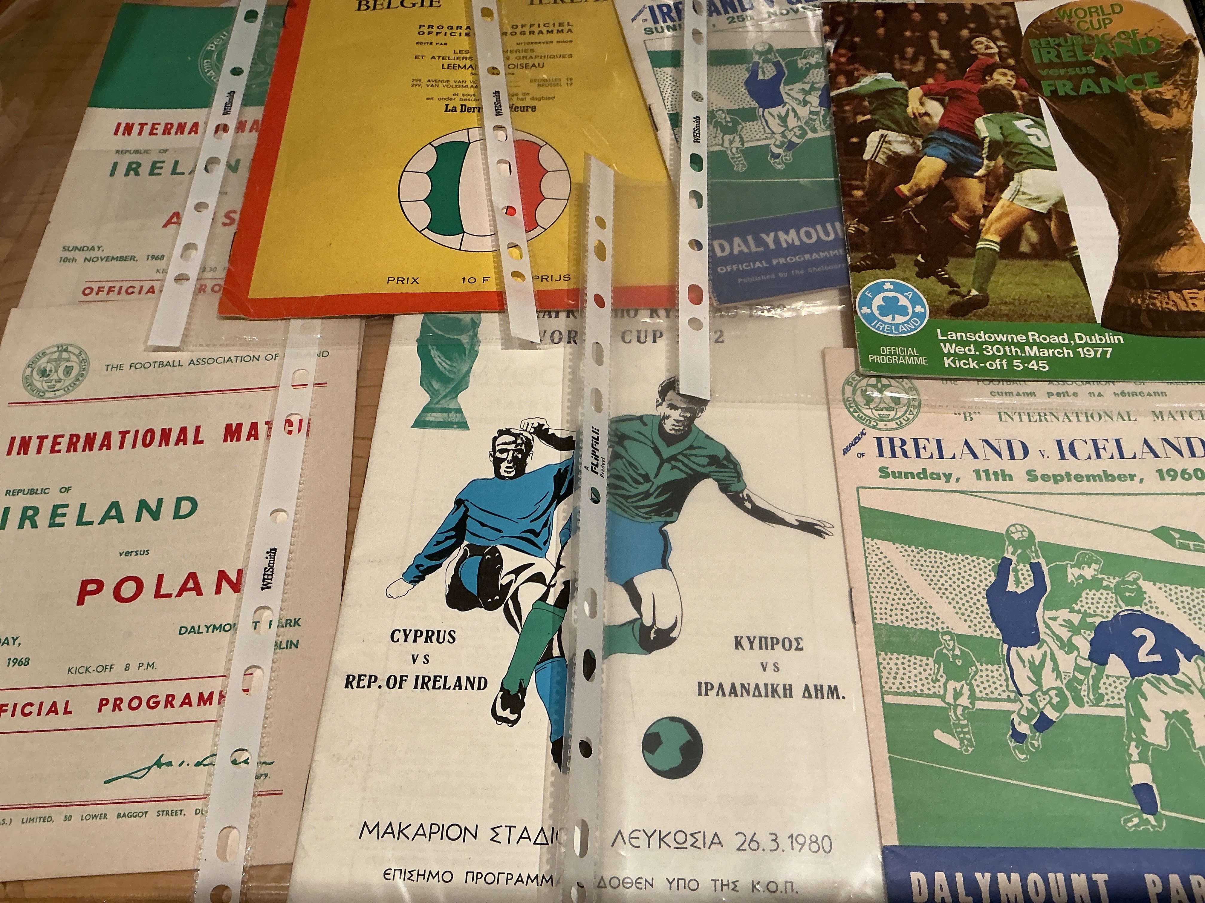 Republic Of Ireland International Football Programmes: Majority full international homes in excellent condition with the odd b or youth match. Instructions to sell. (est 140)