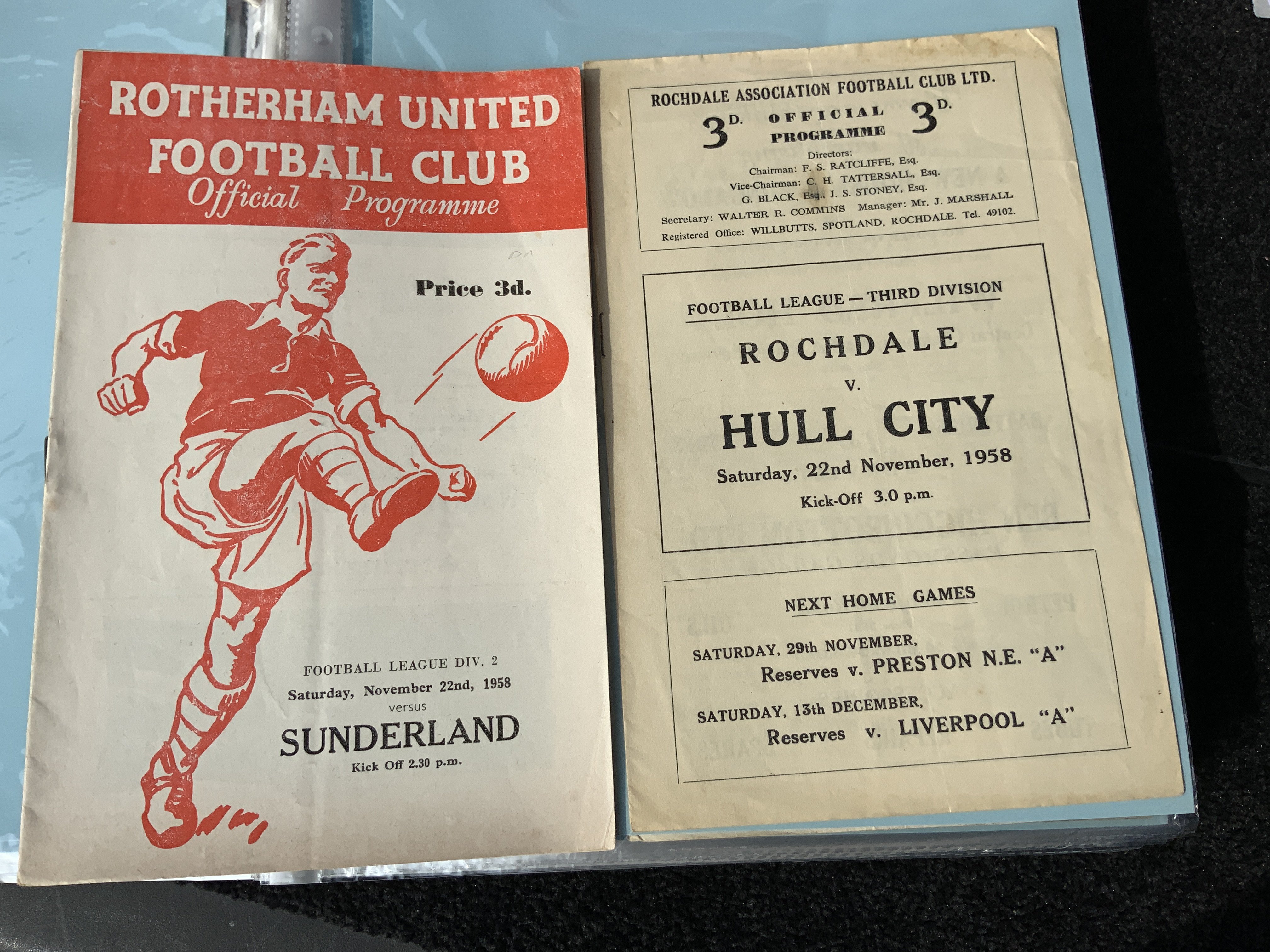 1950s Football Programmes: Folder containing mainly mid to late 50s programmes from collection of home teams R to Y. Includes Reading Watford Walsall Southampton and Rotherham. (est 80)