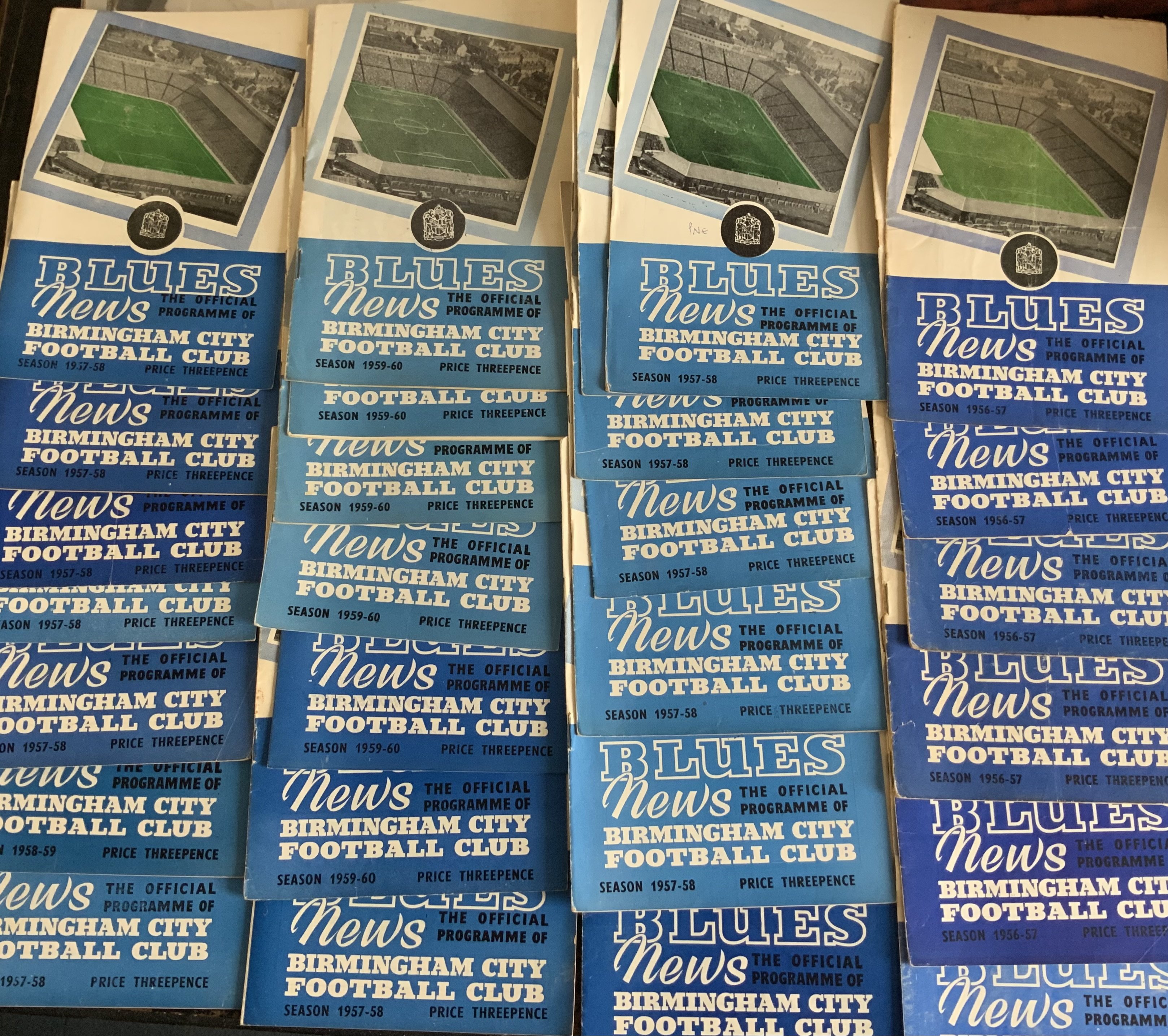 Birmingham City 1950s Home Football Programmes: From mid to late 59s in fair/good condition. Instructions to sell. (46)