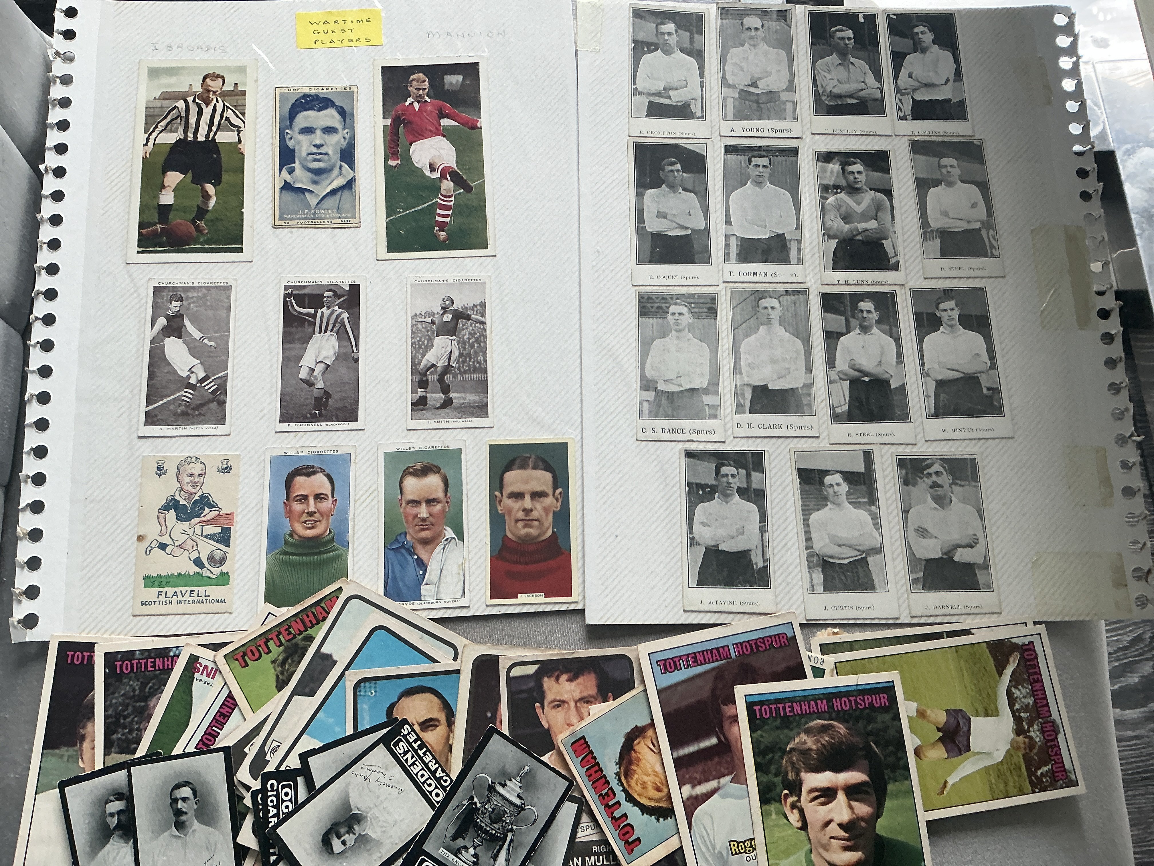 Tottenham Trade Card + Football Photo Collection: 15 Jones Bothers cards with other makers including Ogdens, Topps and A+BC. Spotted a selection of War guest players cards in their loaned club kits and a couple of Spurs cheques from 1922.There are many replica photos from many eras sometimes from old magazines also. Worth a look. 