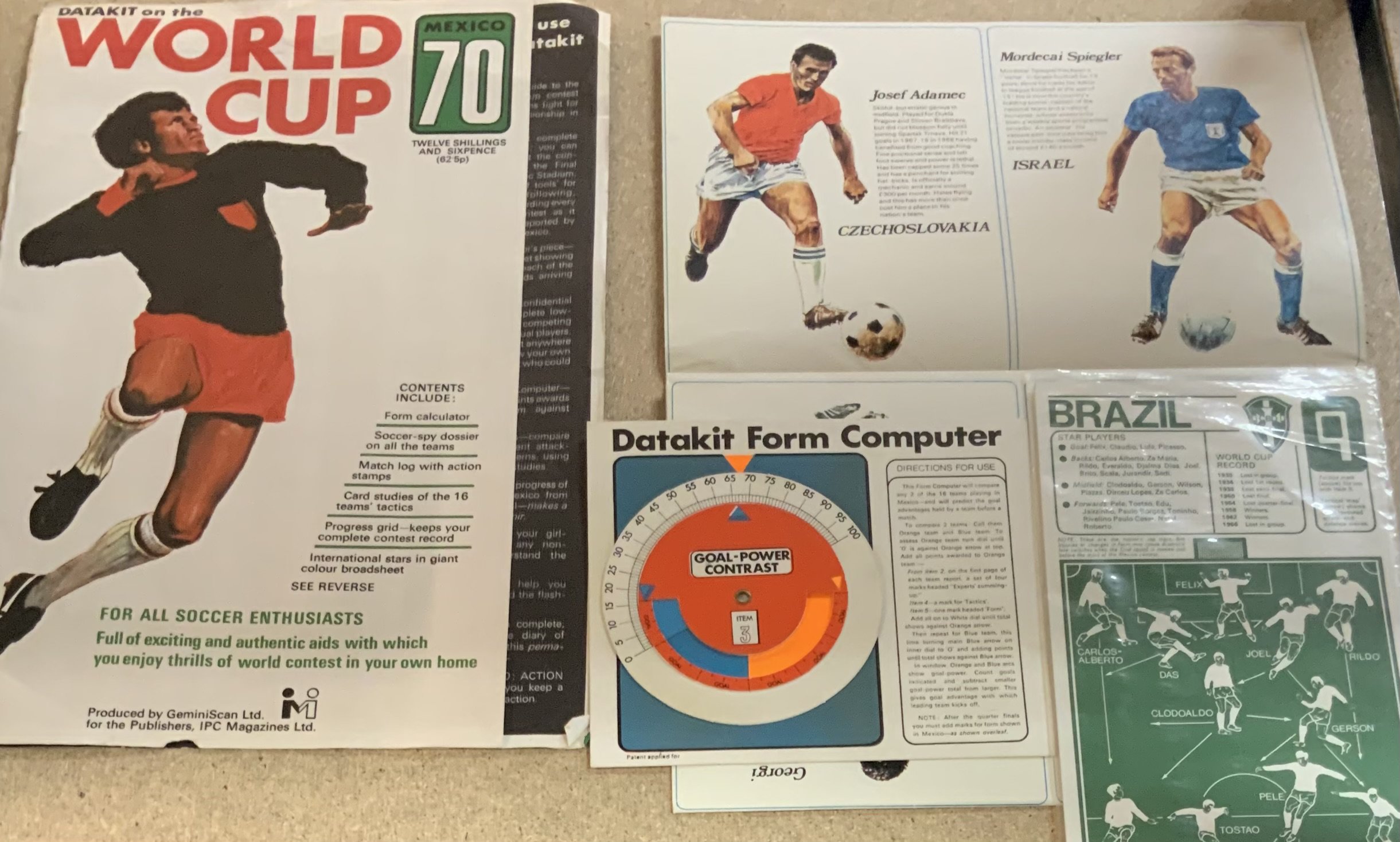 1970 World Cup Football Original Pack: Full set includes Secret Dossier Form Computer Wall charts etc. Rare items 