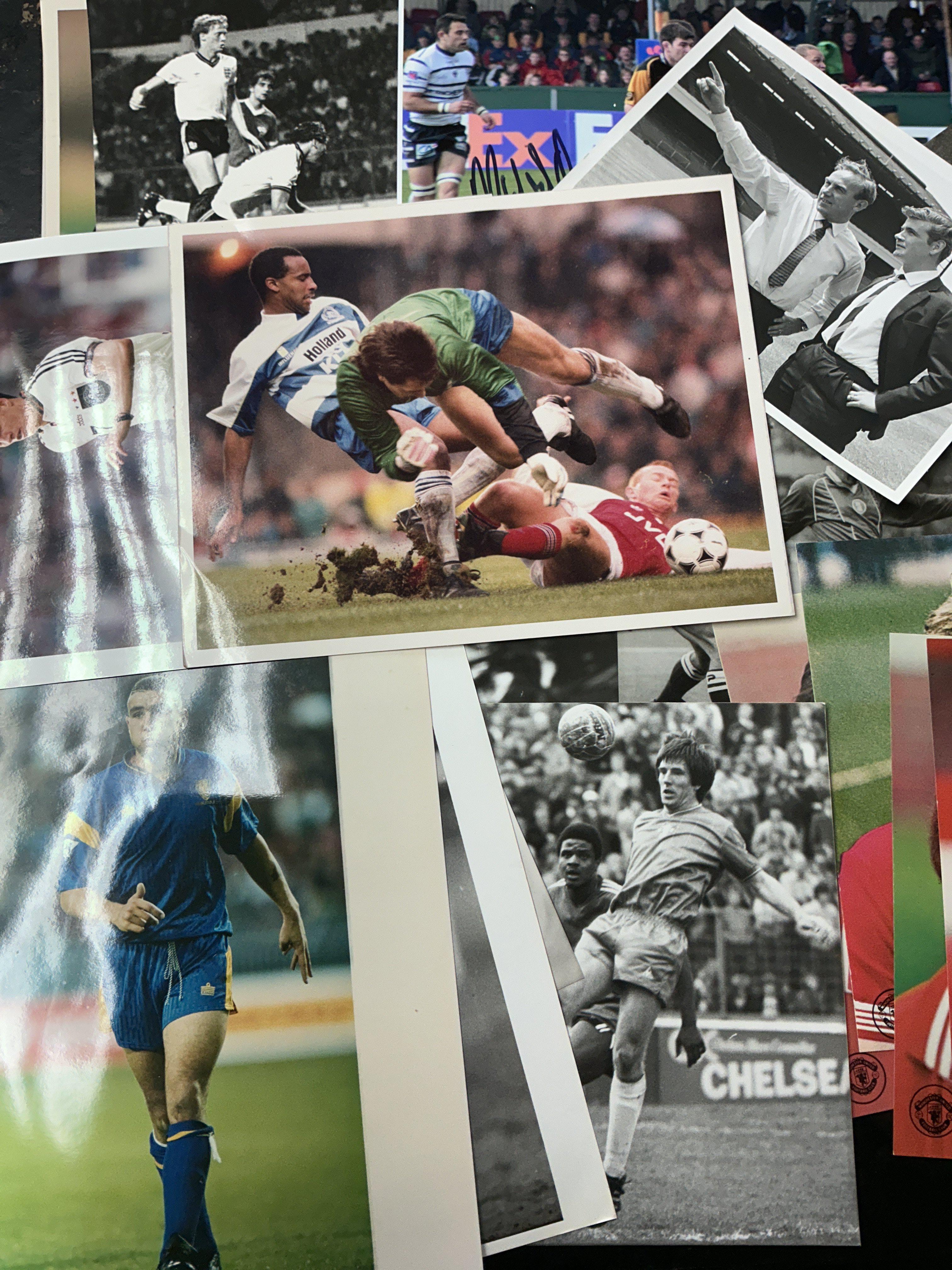 Football Press Photo Collection: Wide variety of clubs mainly with press stamps to rear and sometimes annotations. Majority 80s and 90s. (est 300)