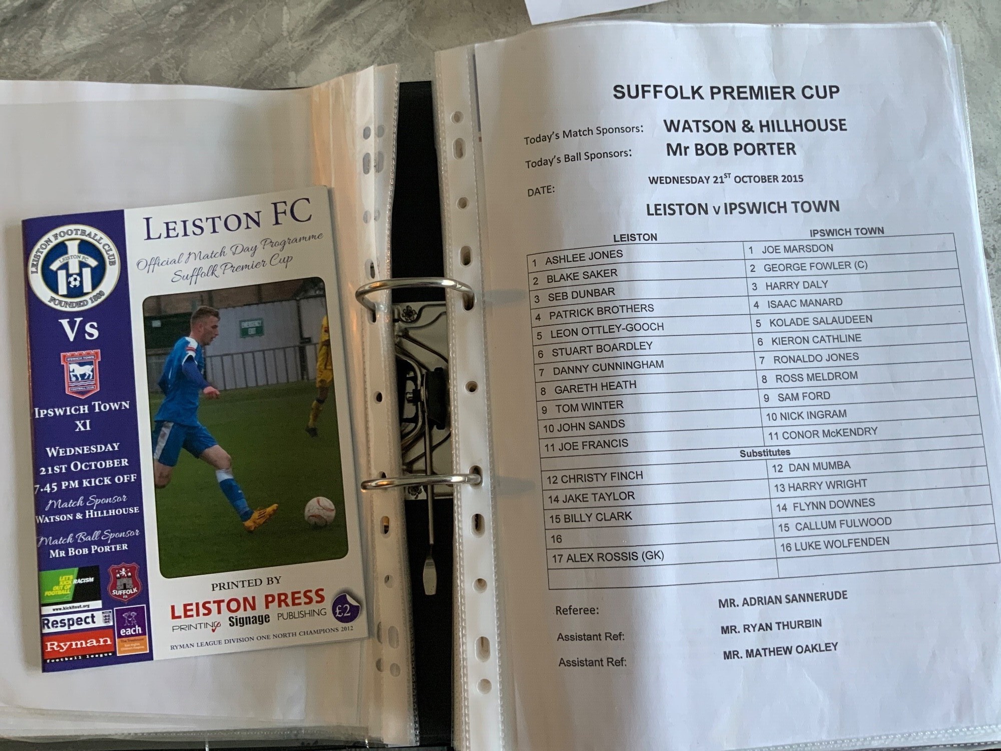 Ipswich Town Youth Away Football Programmes: Rare private collection of Under 18 21 and Youth Cup programmes and colour team sheets from 2015 to 2024. Unwritten in excellent condition. (96)