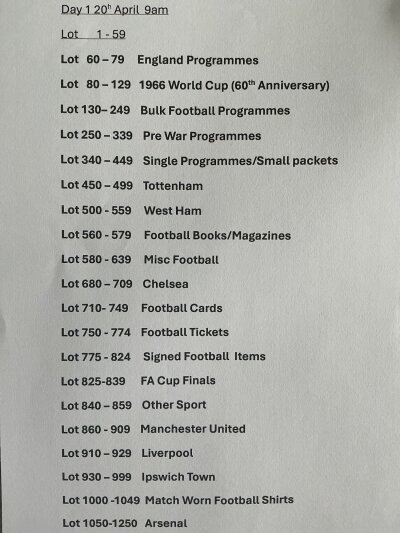 Football Memorabilia Auction - Presented by Dave Alexander of Football Wanted