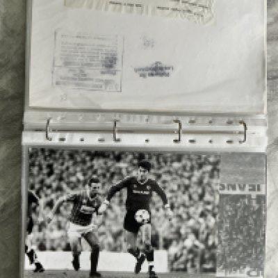Manchester United 1980s Football Press Photos: Large black and white action photos with press stamps and often annotations to rear. Excellent. (50)