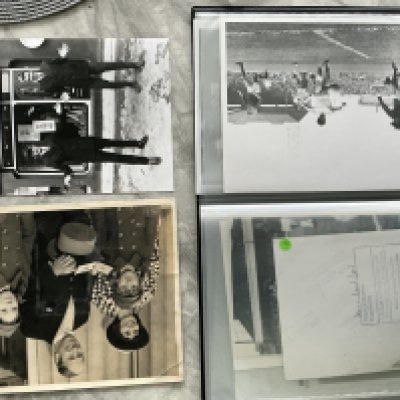 Manchester United 1960+ 1970s Football Press Photos: Various sized black and white photos with often press stamps to rear. Excellent. (26)