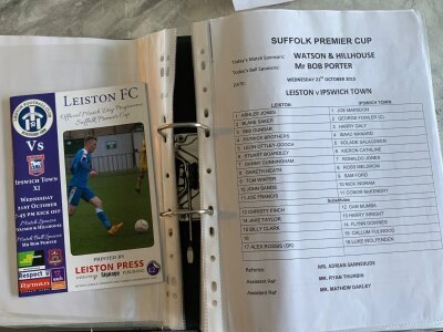 Ipswich Town Youth Away Football Programmes: Rare private collection of Under 18 21 and Youth Cup programmes and colour team sheets from 2015 to 2024. Unwritten in excellent condition. (96)