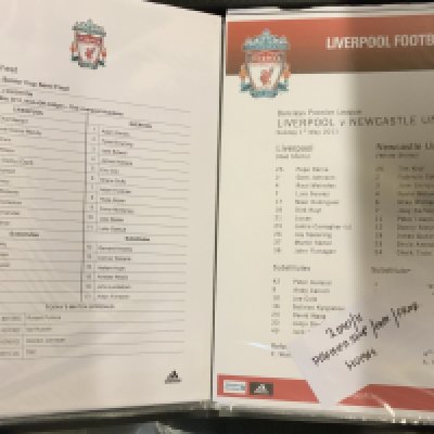 Liverpool Football  team sheets: A large collection of original team sheets home and away from the early 1990s to modern. Many hundreds if not four figures, Includes finals, European aways, big match, memorabilia etc. Possible complete sets. Beautifully presented in 25 binders. Many sleeves have multiple team sheets within so viewing recommended. (2 boxes). 